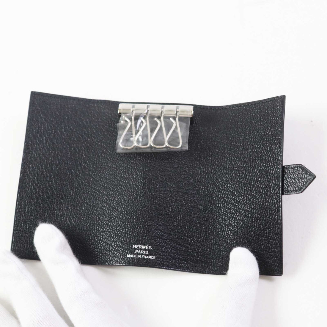 HERMES Shave Key Holder Black Silver