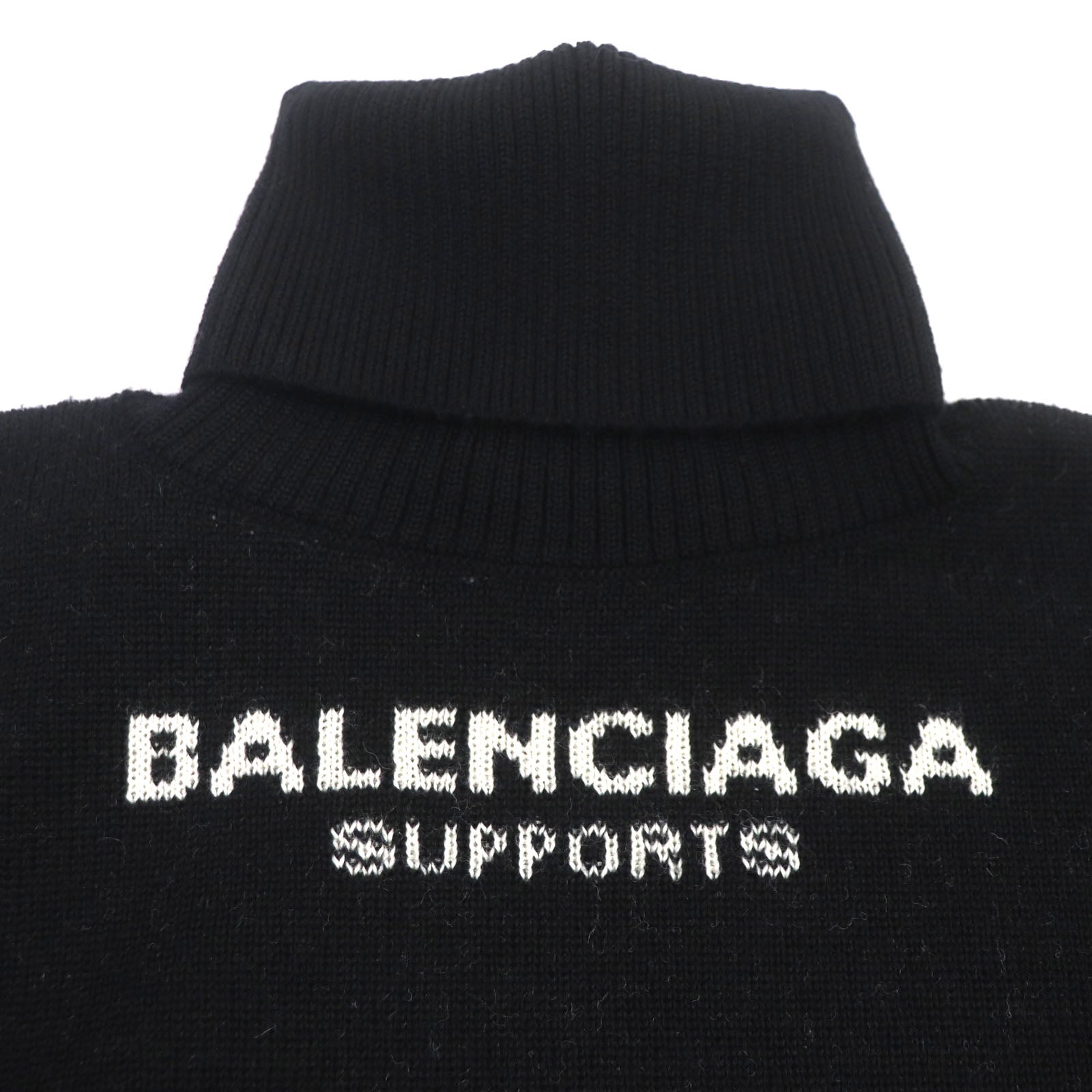 Balenciaga Wool Logo Turtleneck Sweater Black M