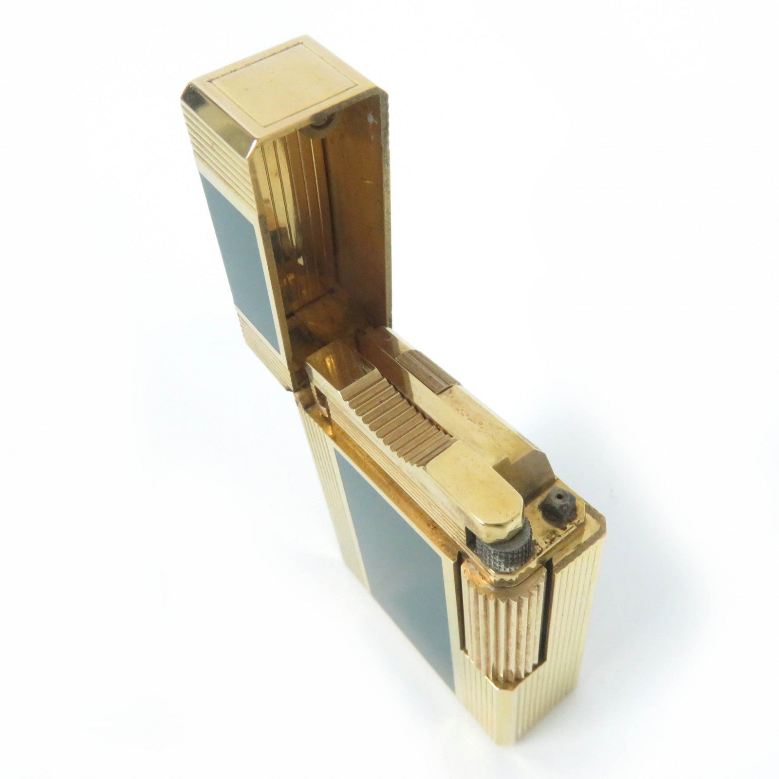 Dupont Line 1 Lacquer Roller Lighter Gold Green