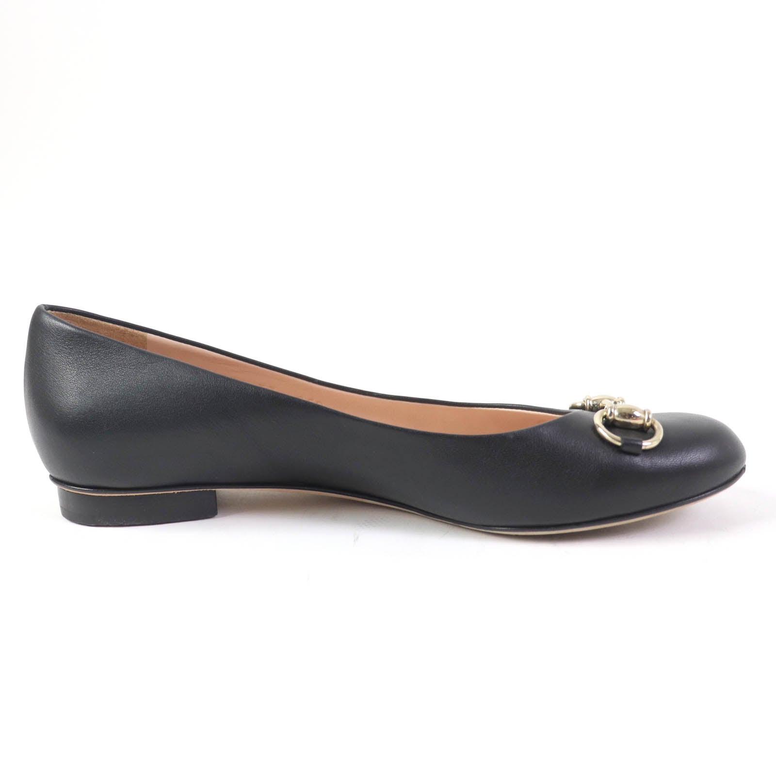 Gucci Leather Horsebit Pumps Black Gold 37