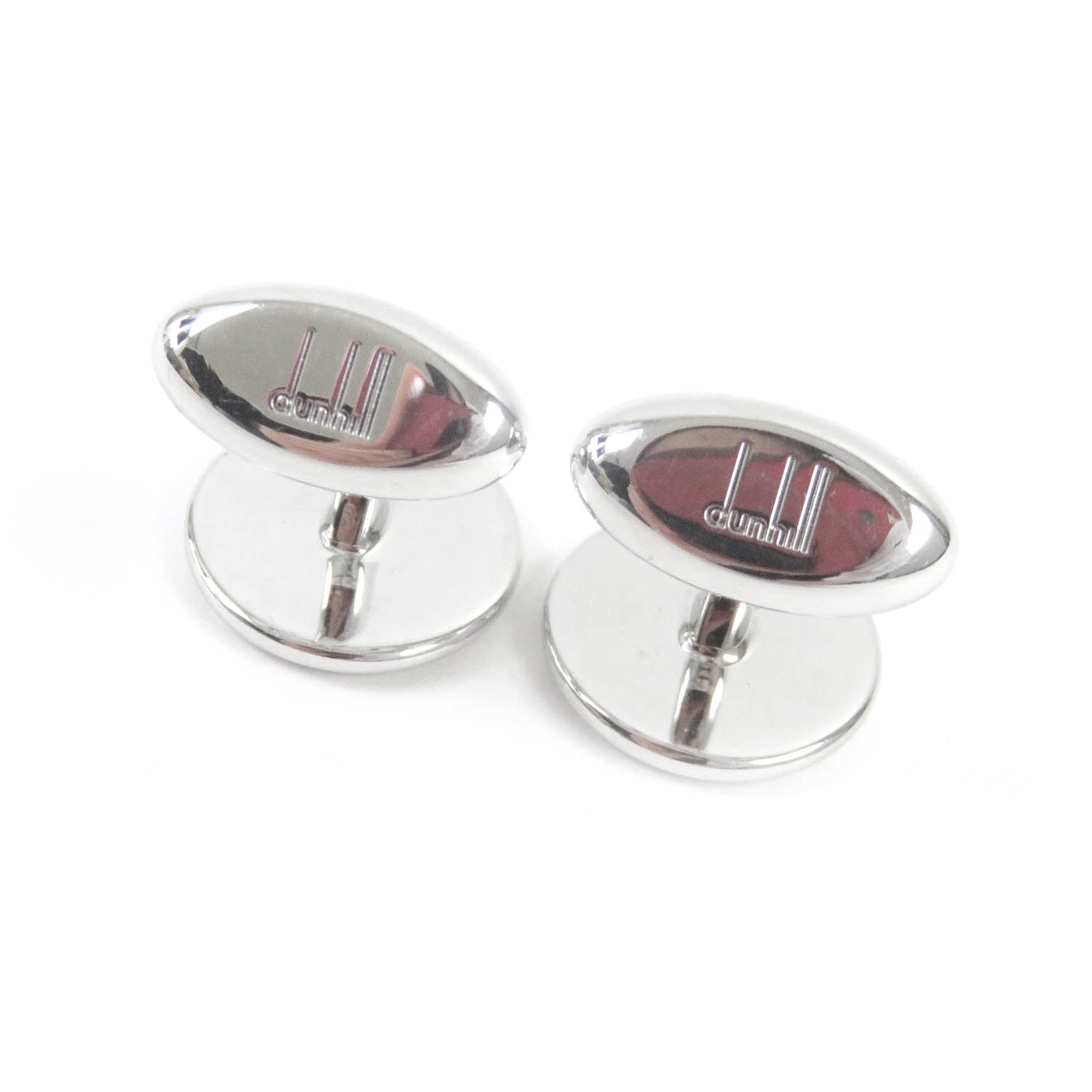 Dunhill Silver Circle Logo Cufflinks