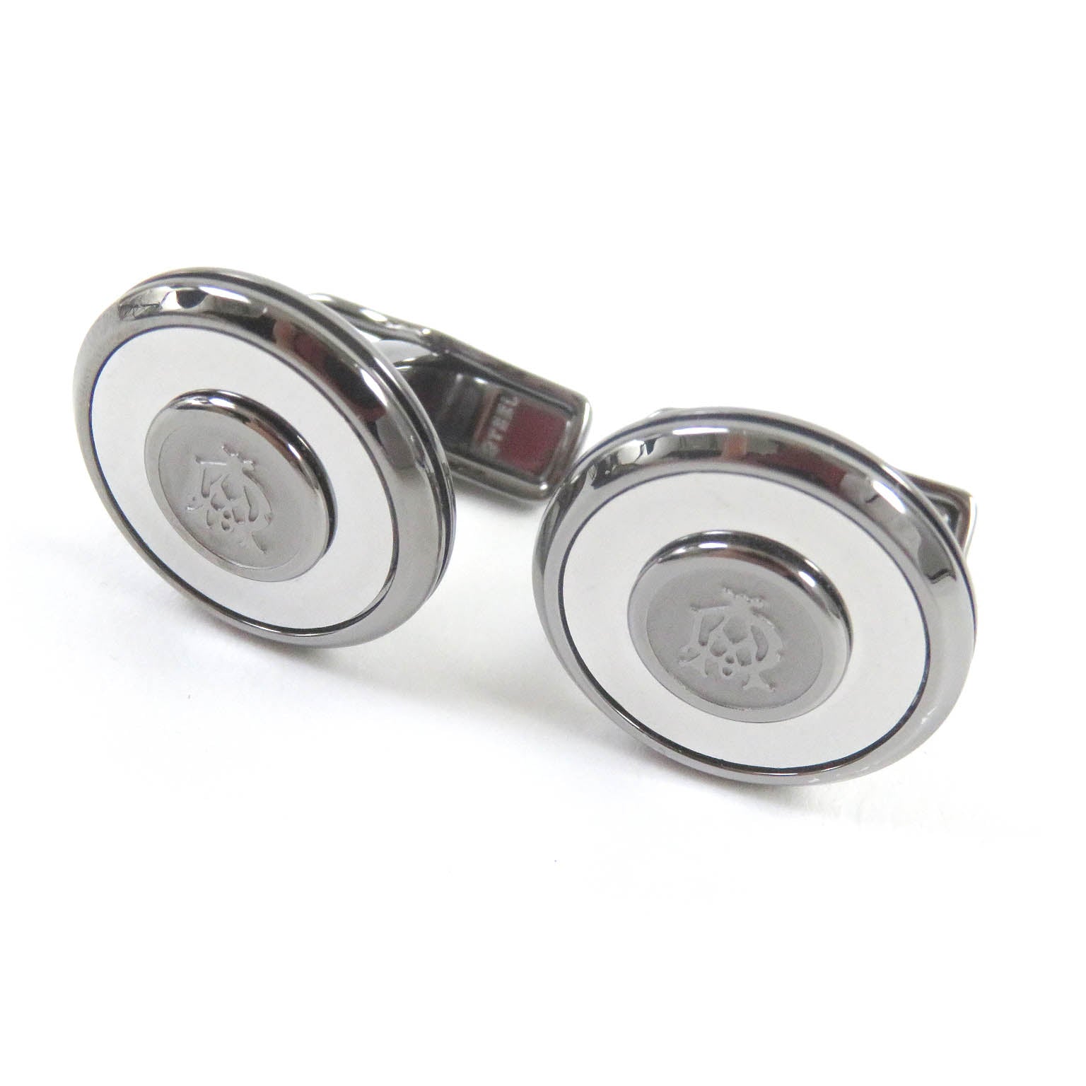 Dunhill Silver Circle Logo Cufflinks