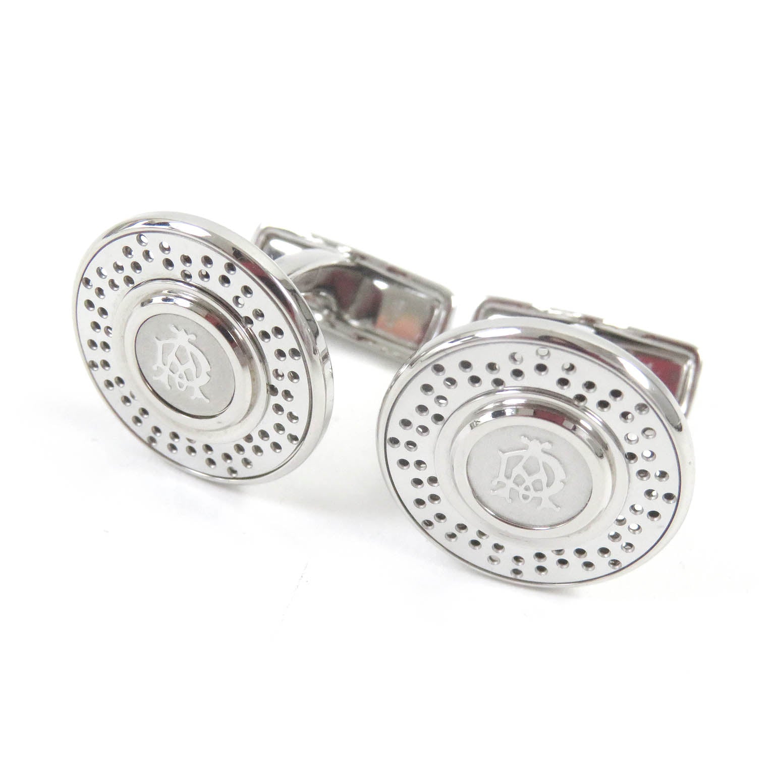 Dunhill Silver Circle Logo Cufflinks