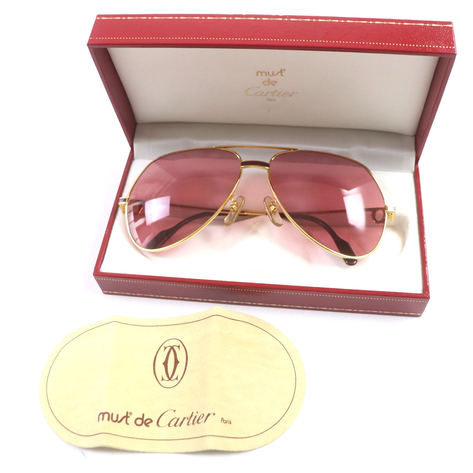 Cartier Mast Vendome Metal Logo Sunglasses