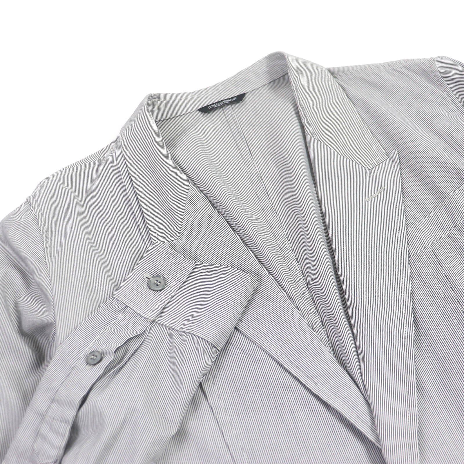 Dolce & Gabbana Stripe Shirt Jacket Gray 52