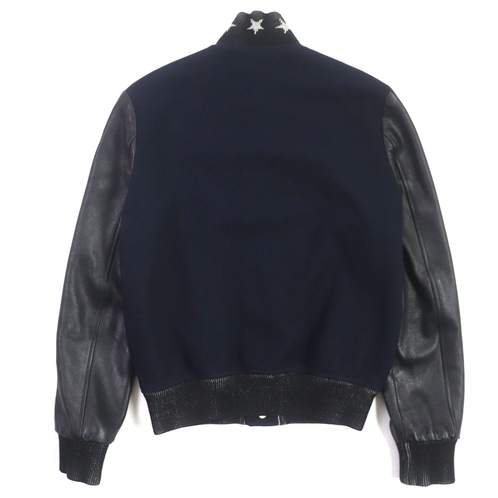 Saint Laurent Wool Nylon Leather Star Varsity Jacket