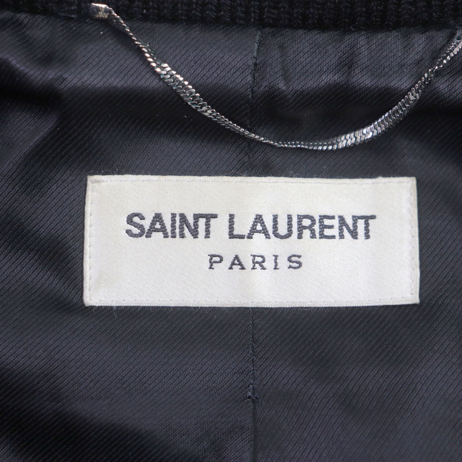 Saint Laurent Wool Nylon Leather Star Varsity Jacket