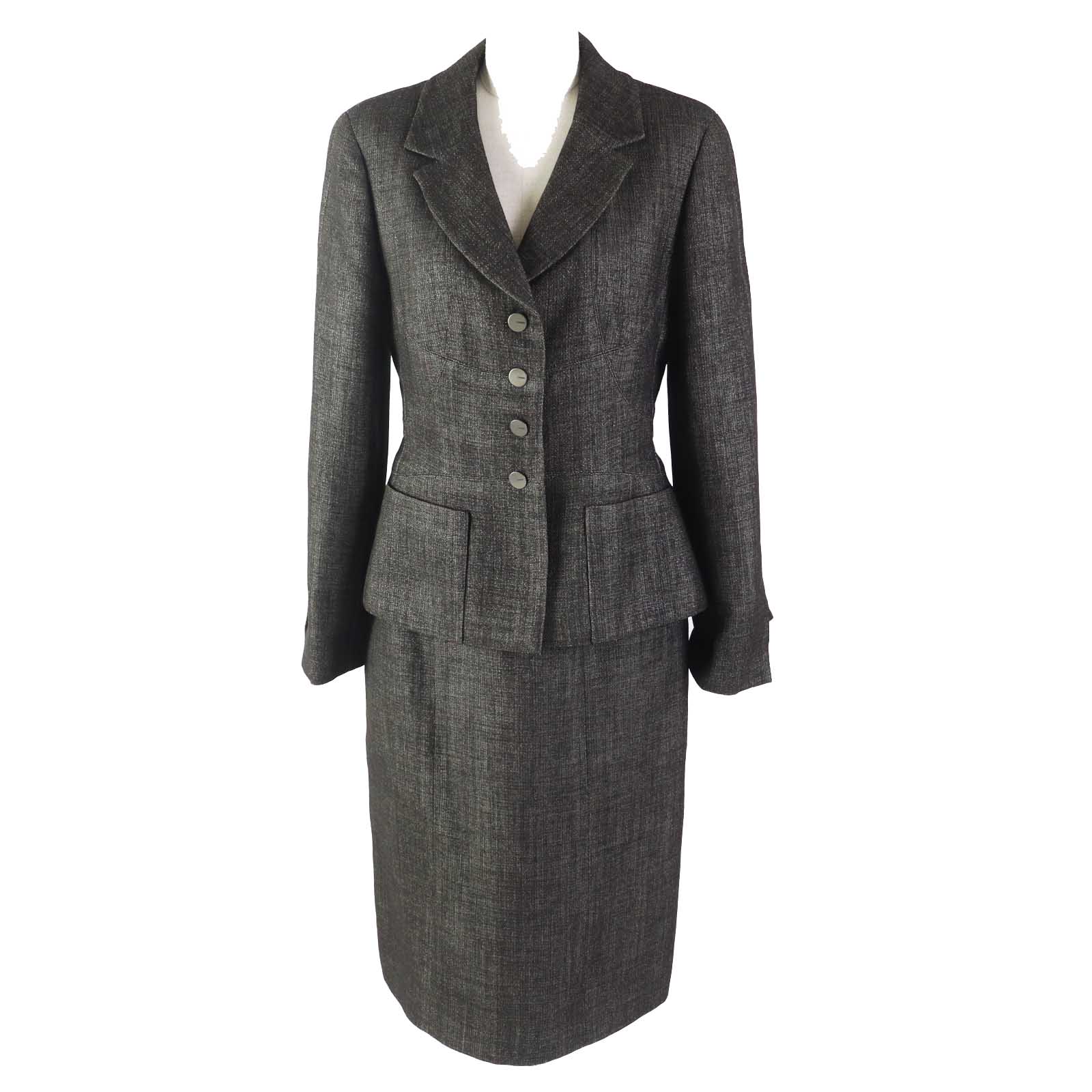 Chanel Wool Blend Logo Button Coat 38/38