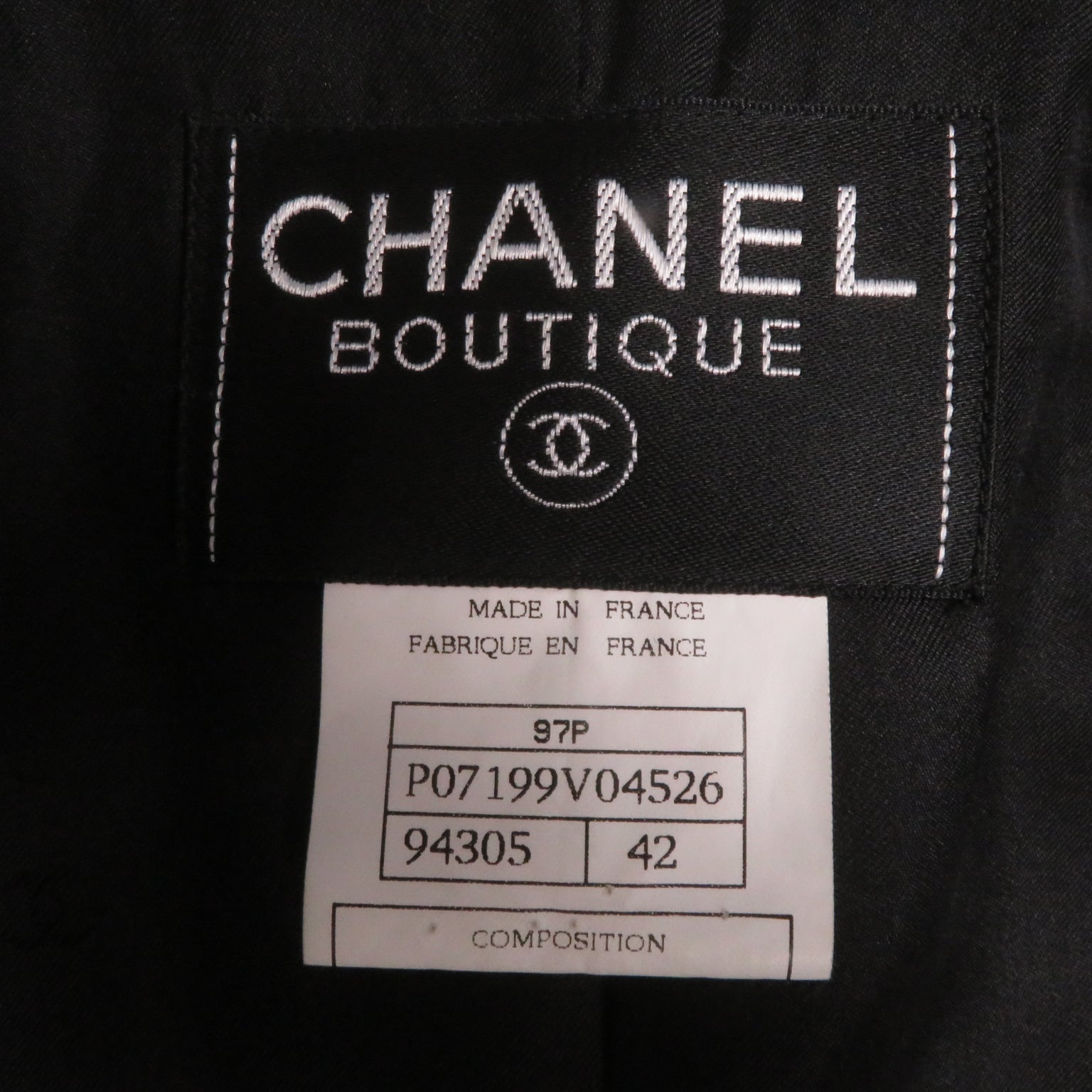 Chanel Vintage Wool Silk Logo Button Setup