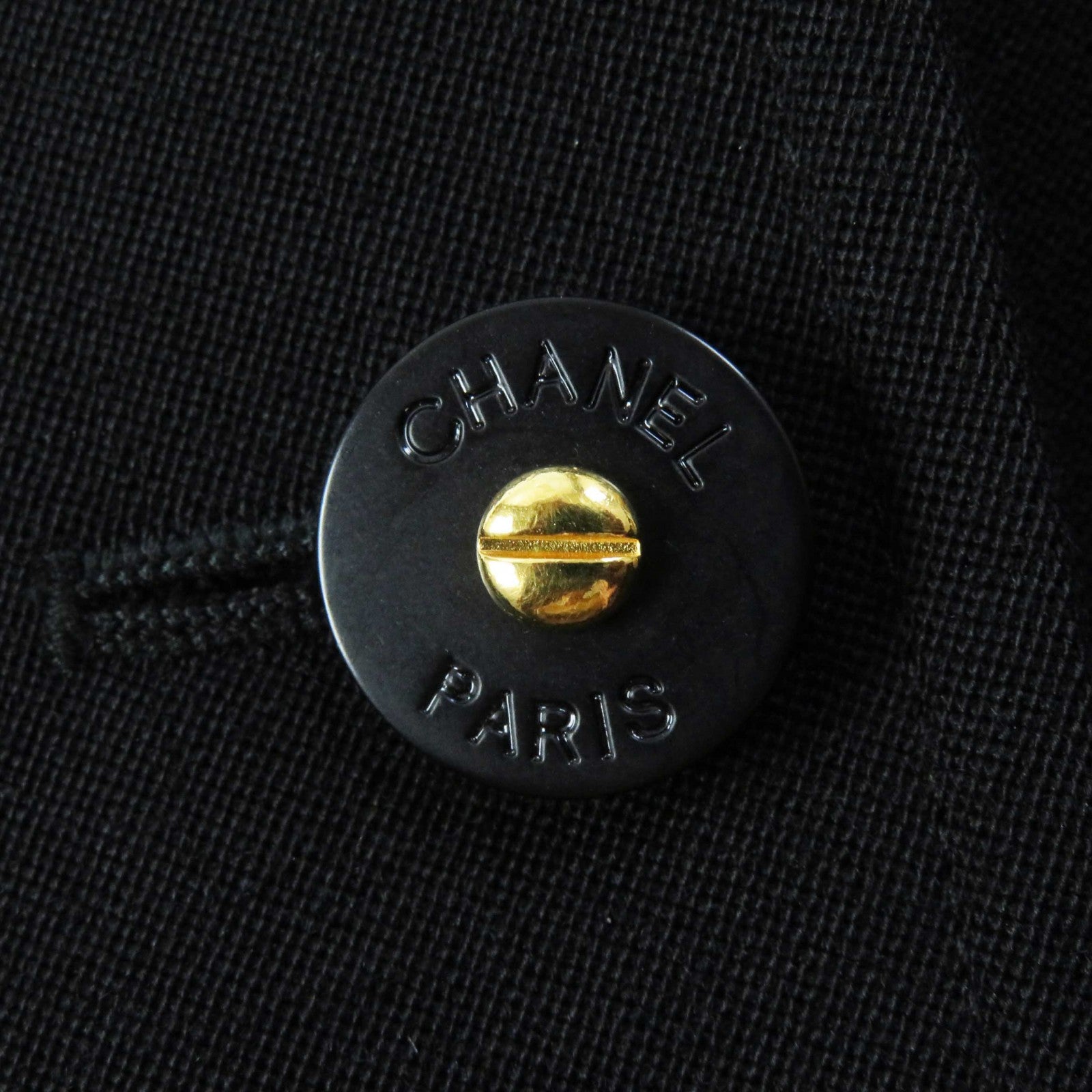 Chanel Vintage Wool Silk Logo Button Setup