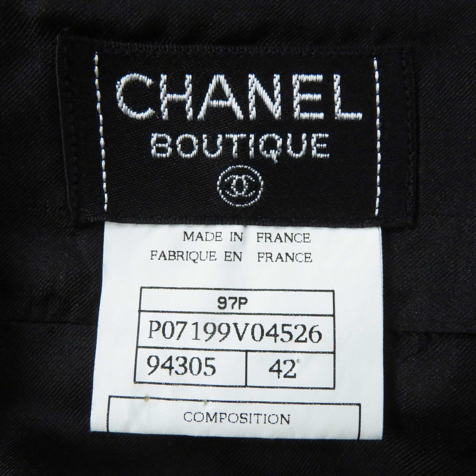 Chanel Vintage Wool Silk Logo Button Setup