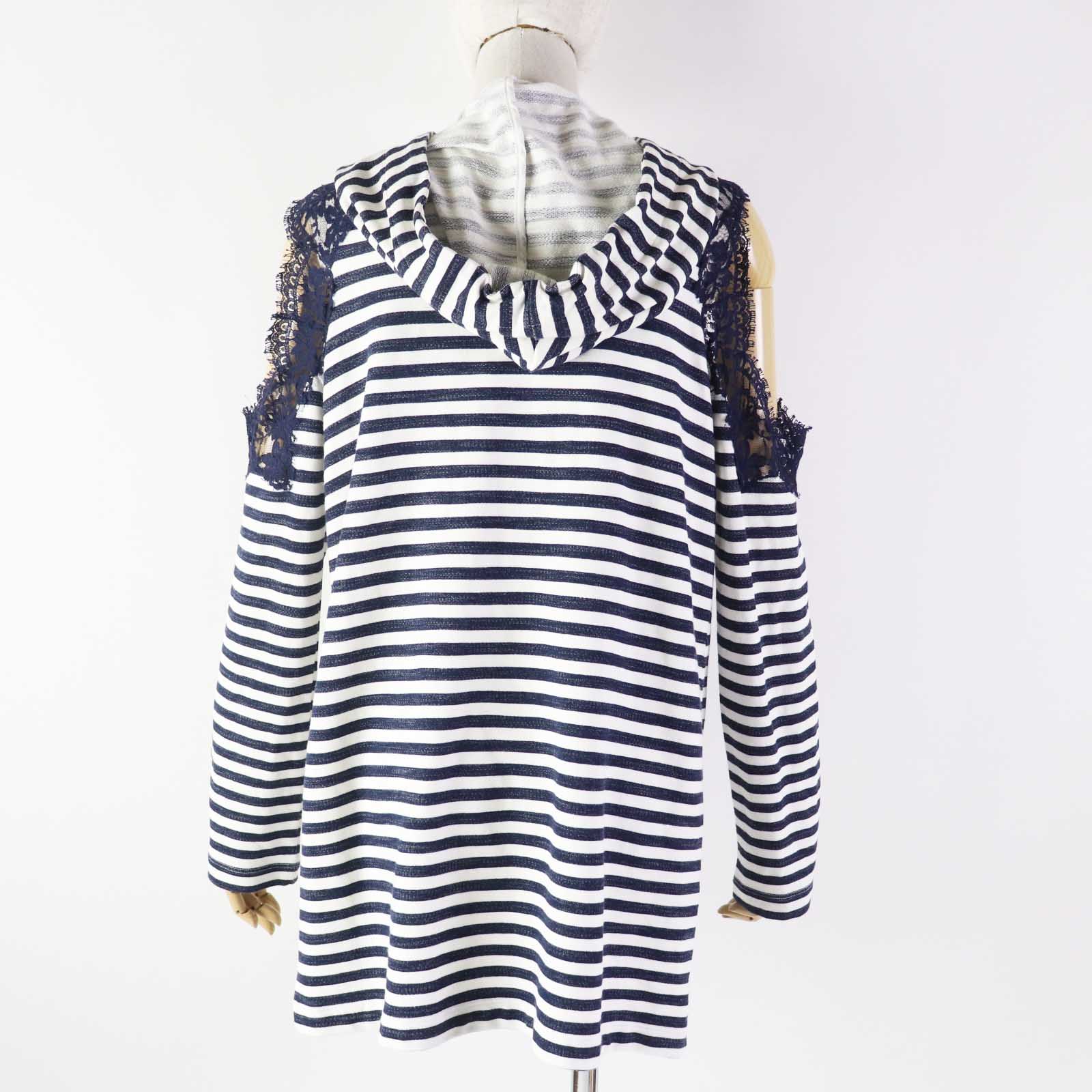 ERMANNO SCERVINO Lace Striped Long Sleeve Parker