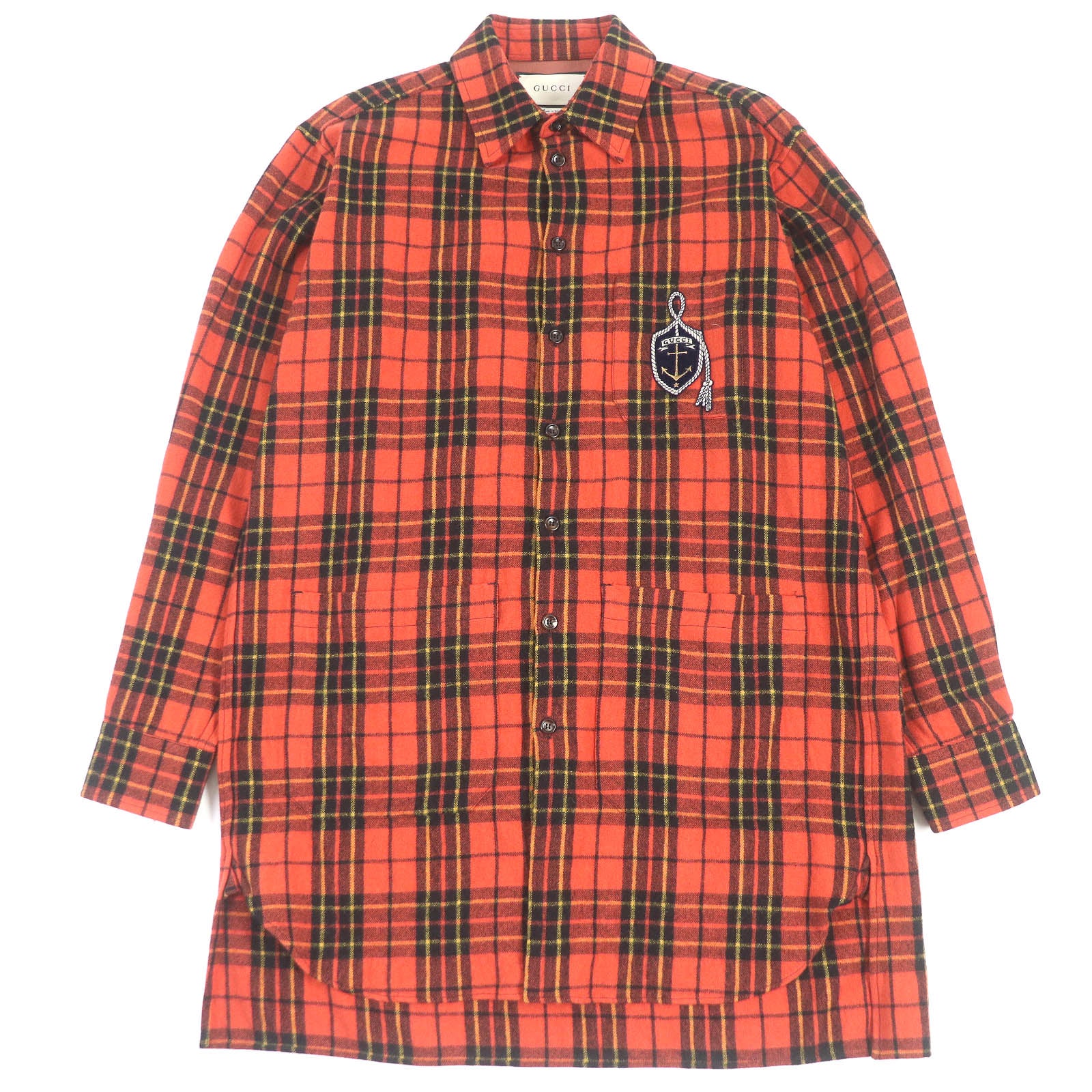 Gucci Wool Nylon Oversized Flannel Shirt