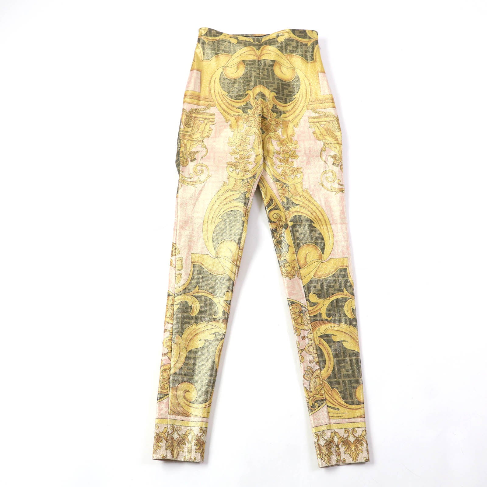 Fendi FF Logo Baroque Leggings Pants Multi 36