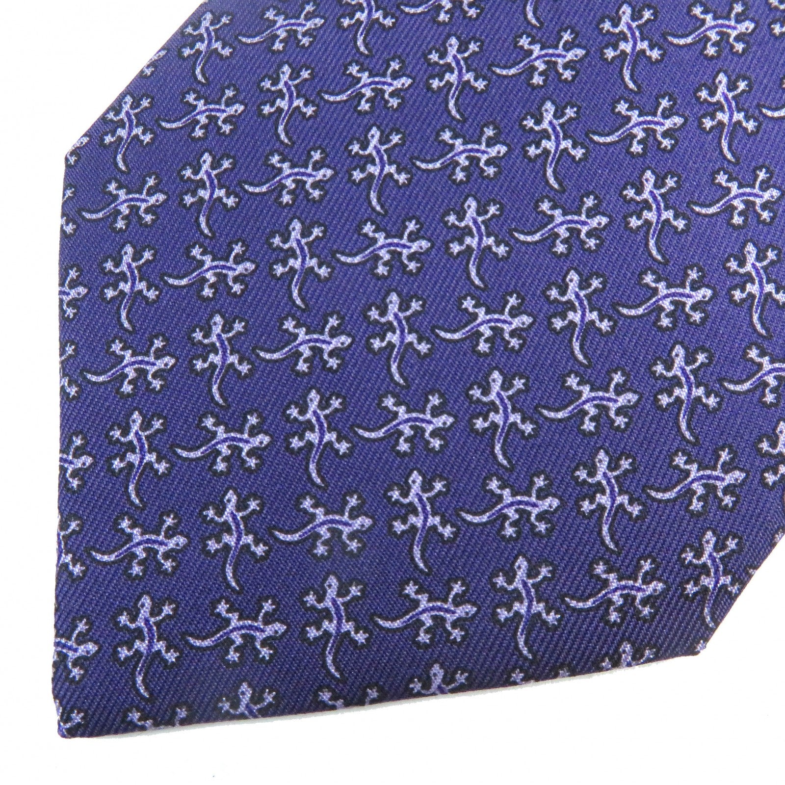 Hermes Silk Lizard Pattern Cravat Tie