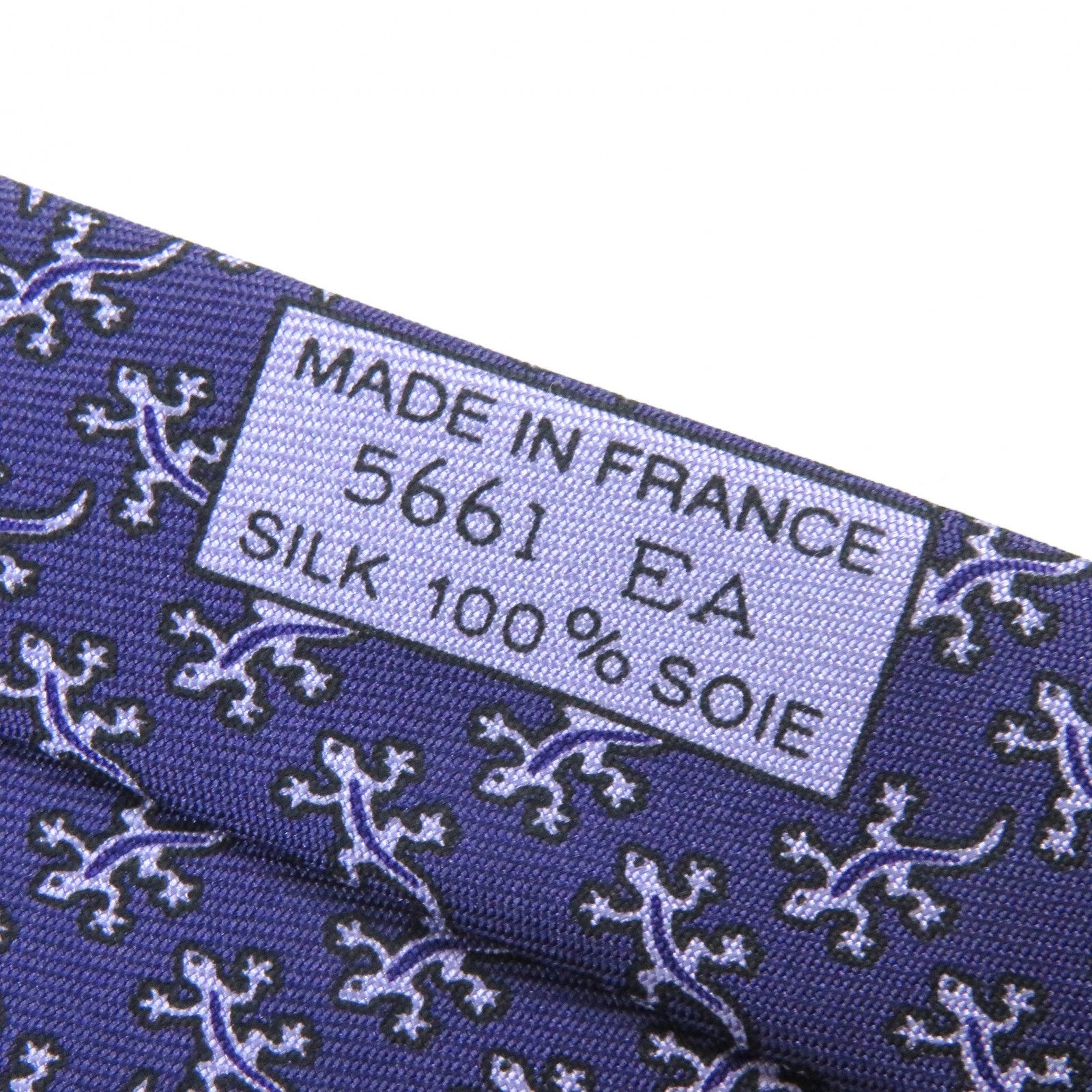 Hermes Silk Lizard Pattern Cravat Tie