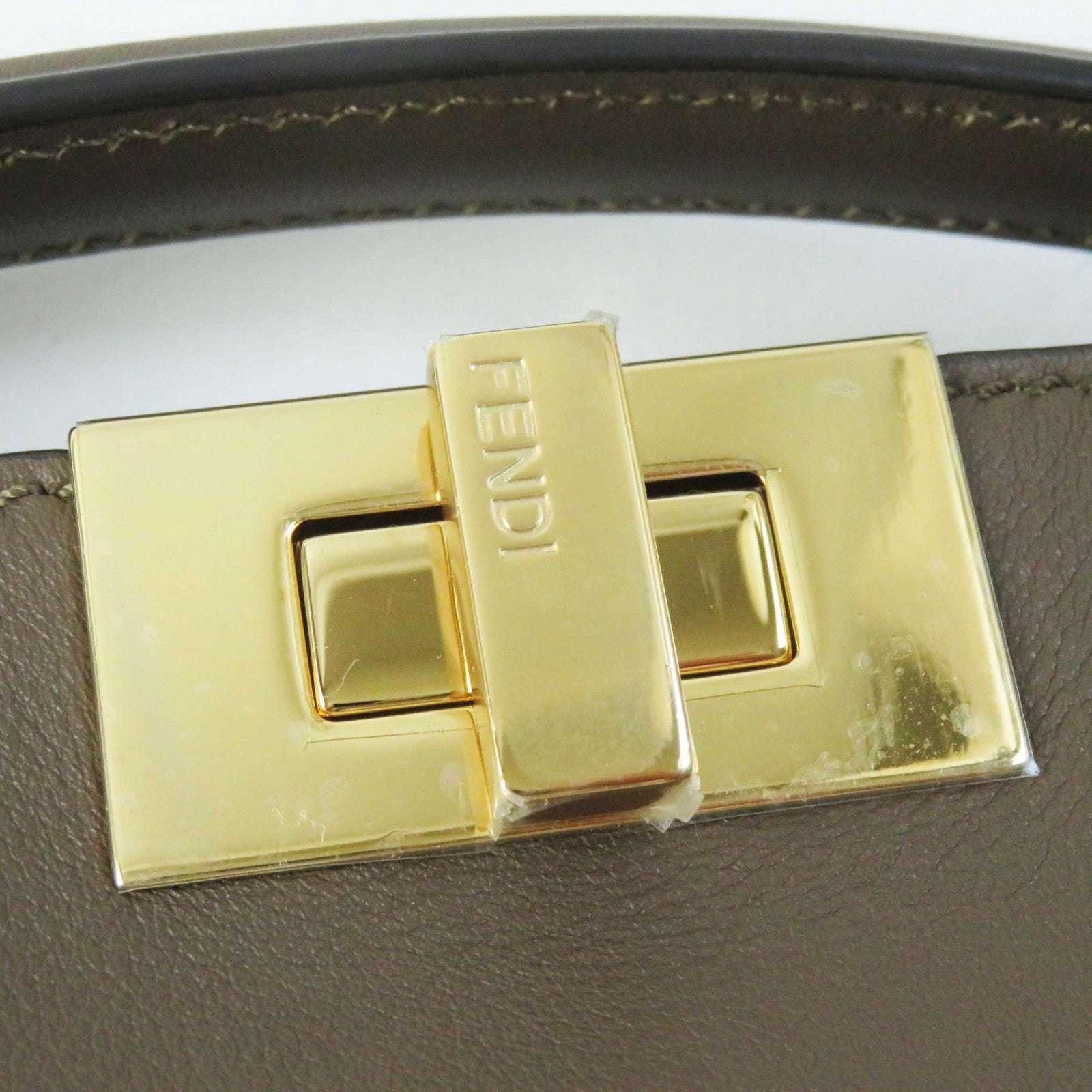 Fendi Peekaboo 2WAY Leather Handbag Brown