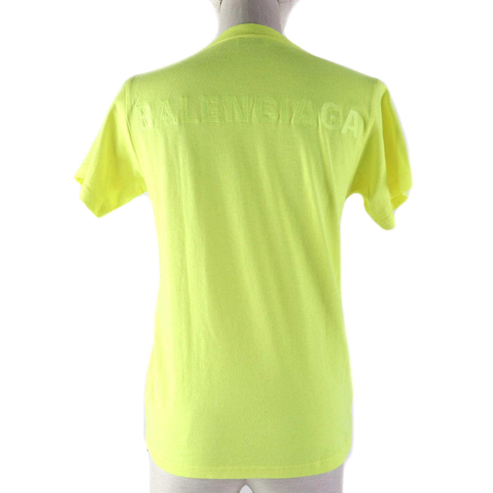 Balenciaga Cotton Logo Crew Neck T-Shirt Yellow S