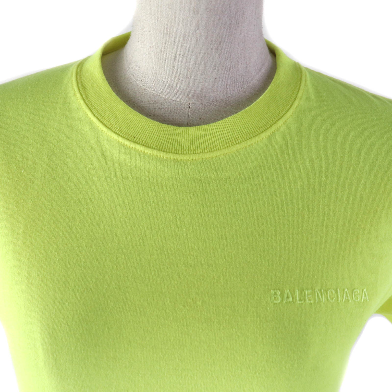 Balenciaga Cotton Logo Crew Neck T-Shirt Yellow S