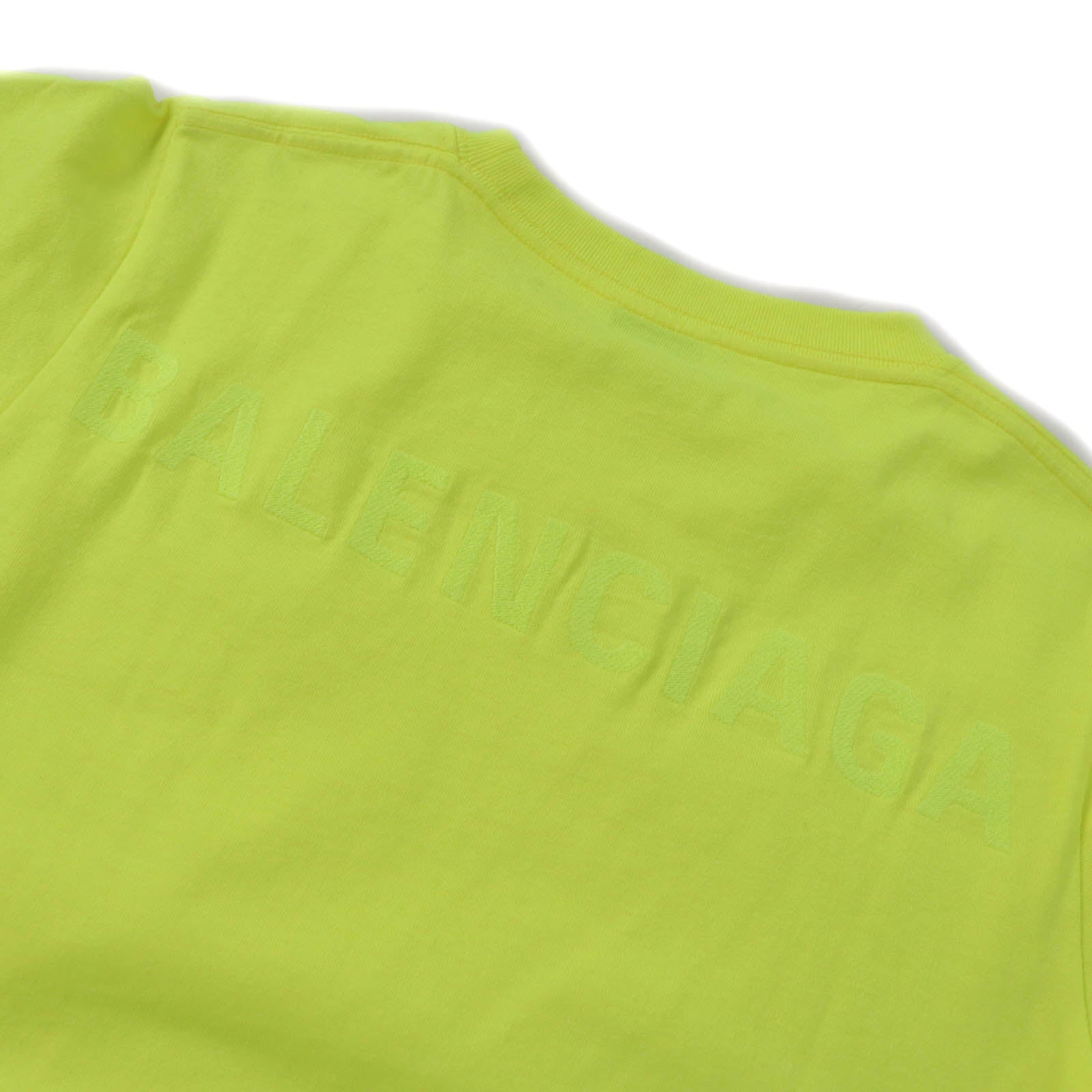 Balenciaga Cotton Logo Crew Neck T-Shirt Yellow S