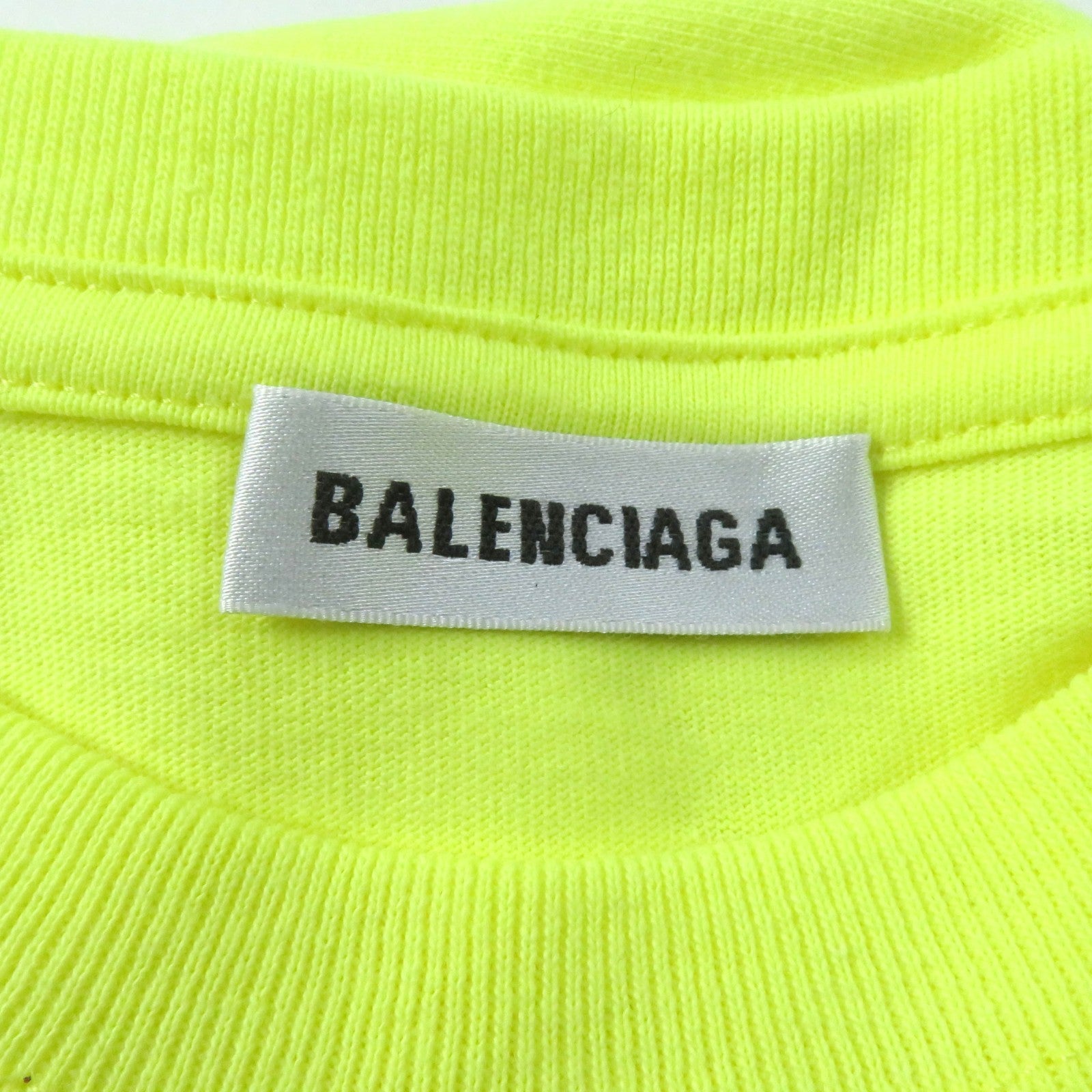 Balenciaga Cotton Logo Crew Neck T-Shirt Yellow S