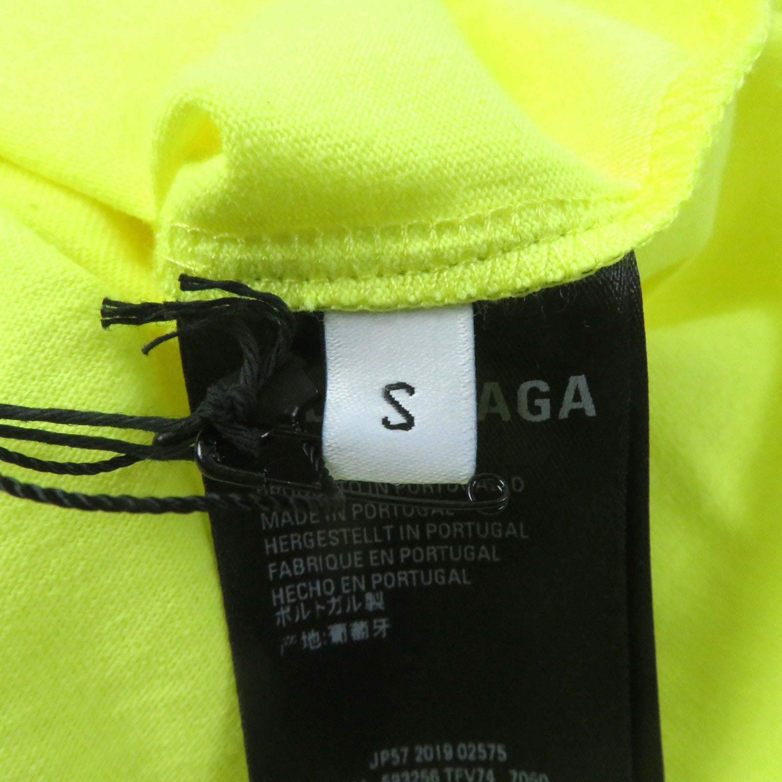 Balenciaga Cotton Logo Crew Neck T-Shirt Yellow S