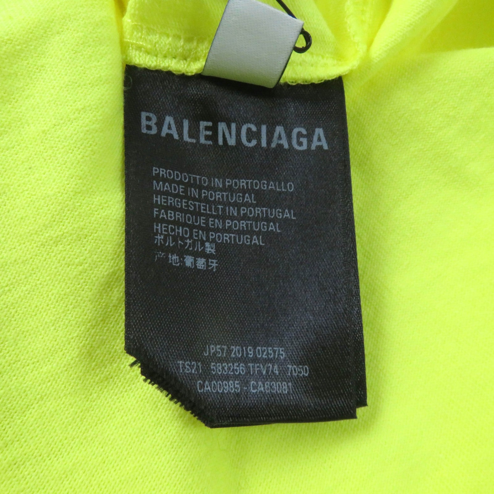 Balenciaga Cotton Logo Crew Neck T-Shirt Yellow S