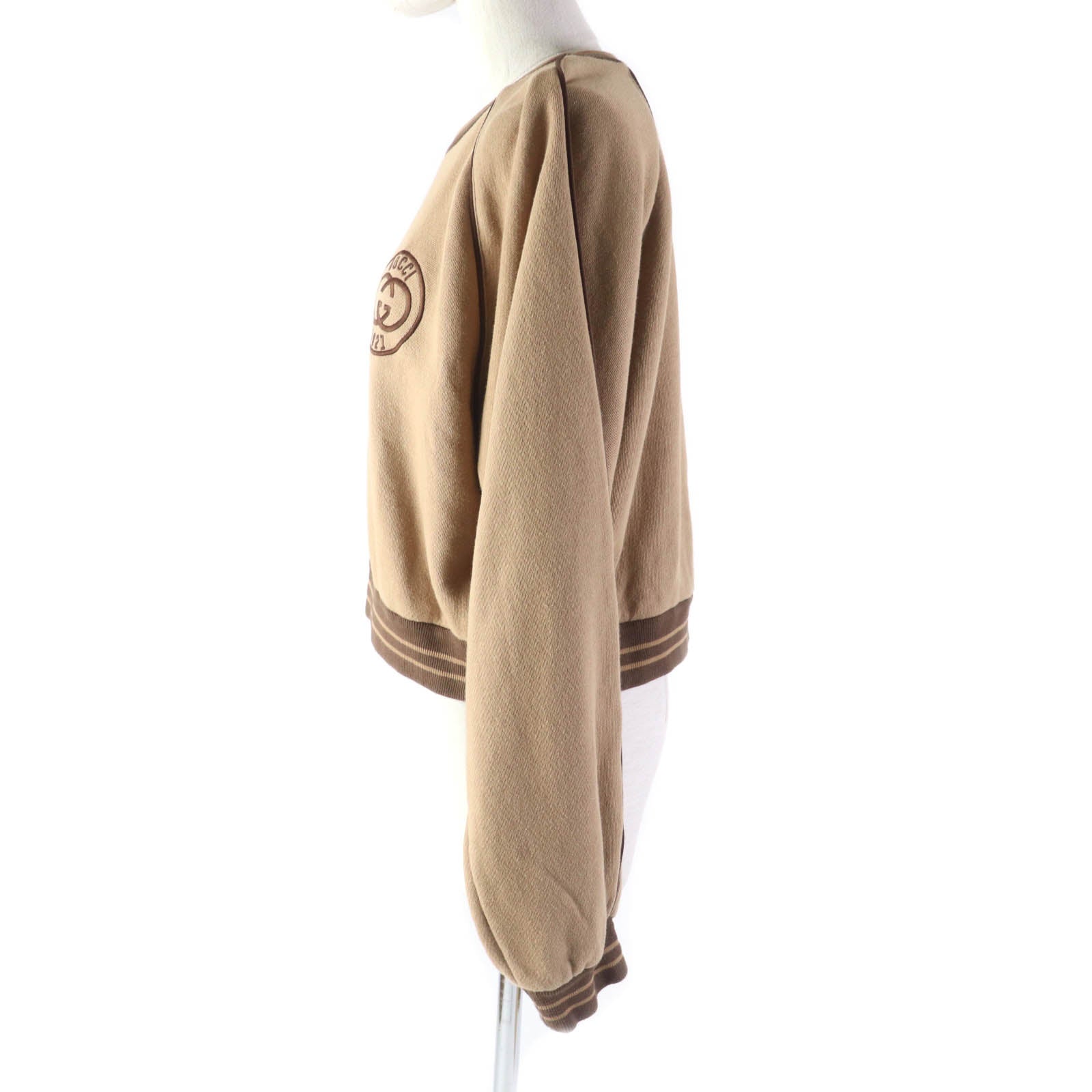 GUCCI Embroidered Cotton Sweatshirt Brown L