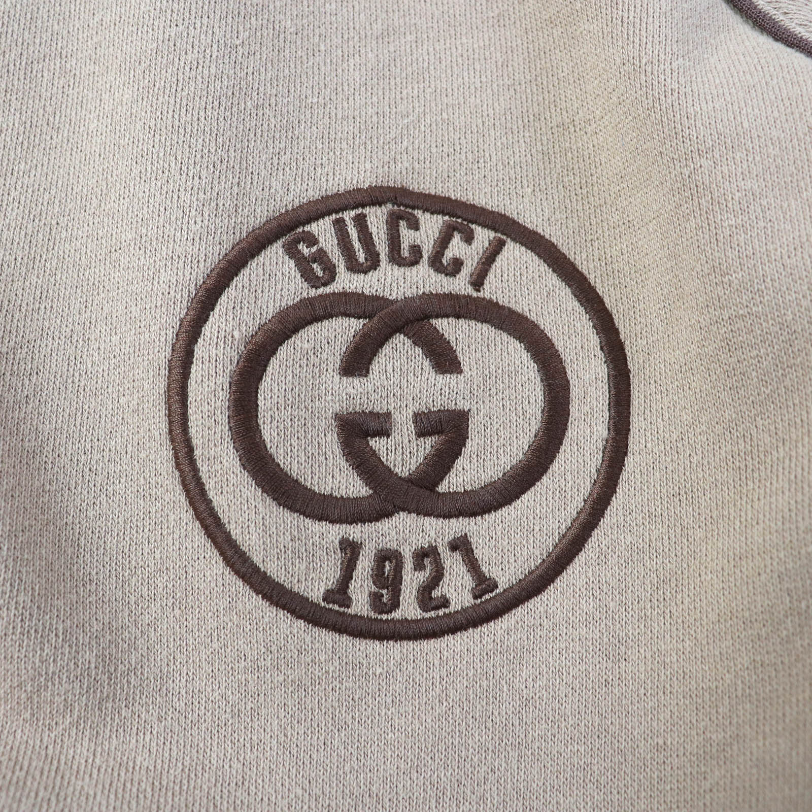 GUCCI Embroidered Cotton Sweatshirt Brown L