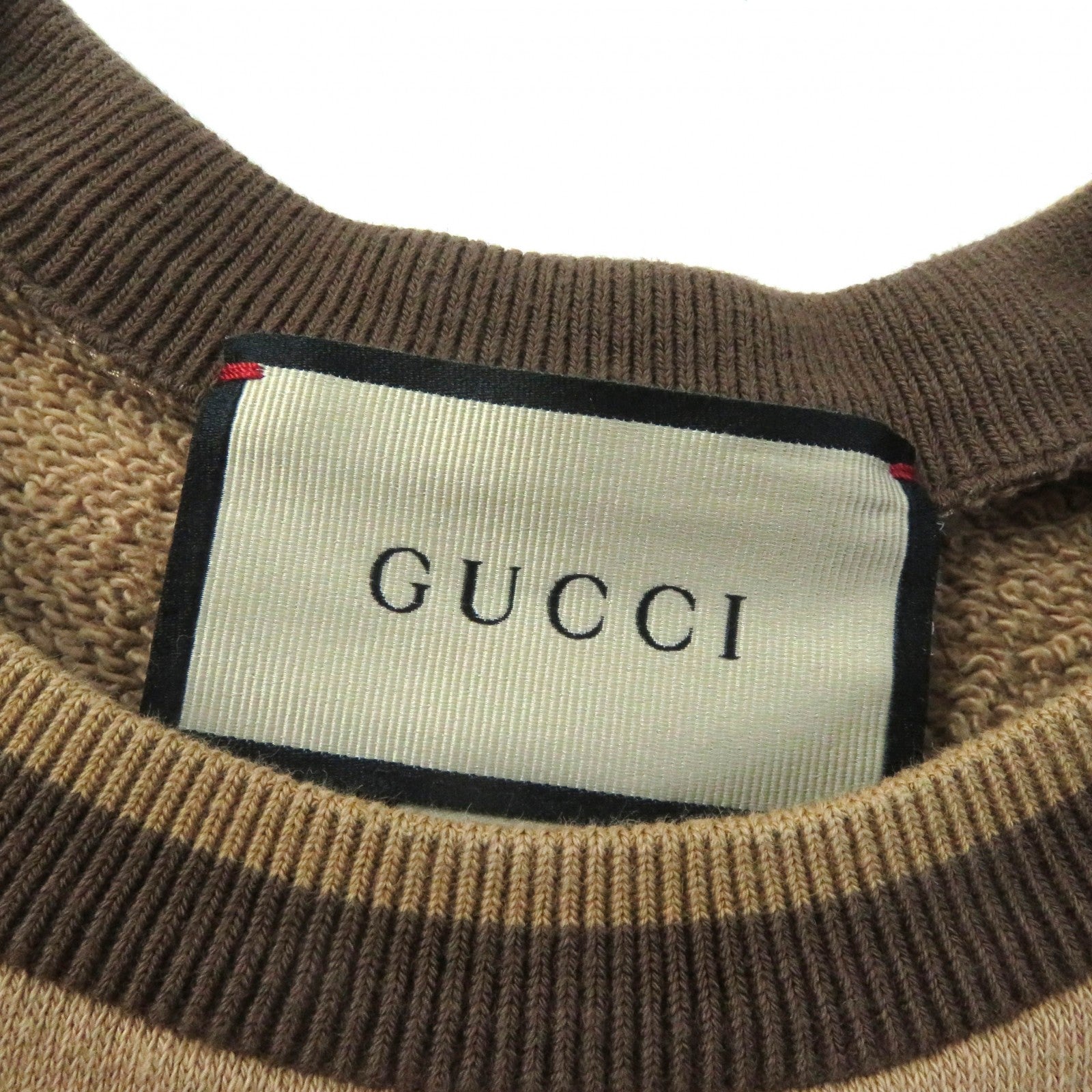 GUCCI Embroidered Cotton Sweatshirt Brown L