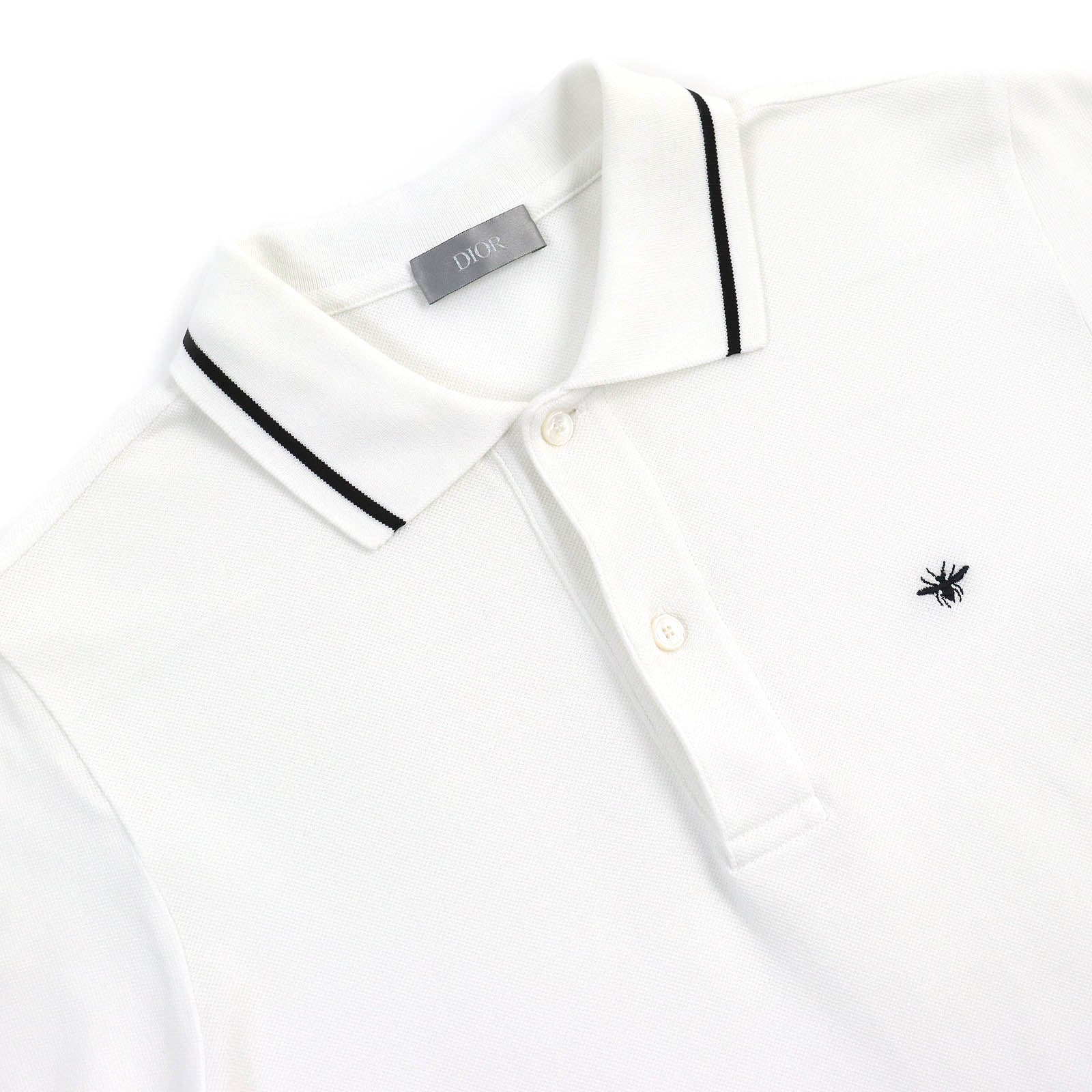 Dior Cotton Pique Bee Embroidery Polo Shirt XS