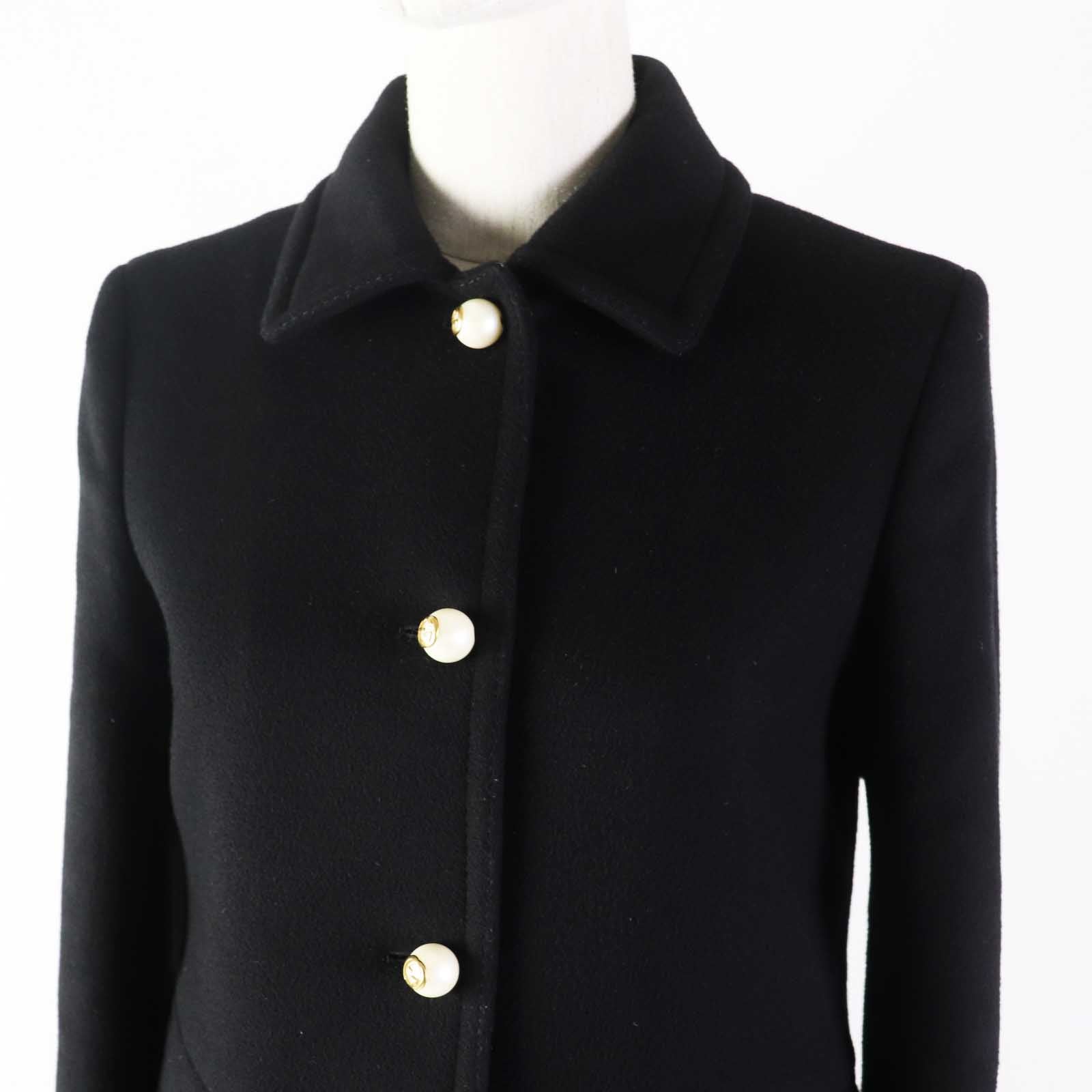 Gucci Wool Rayon Coat with Pearl Buttons