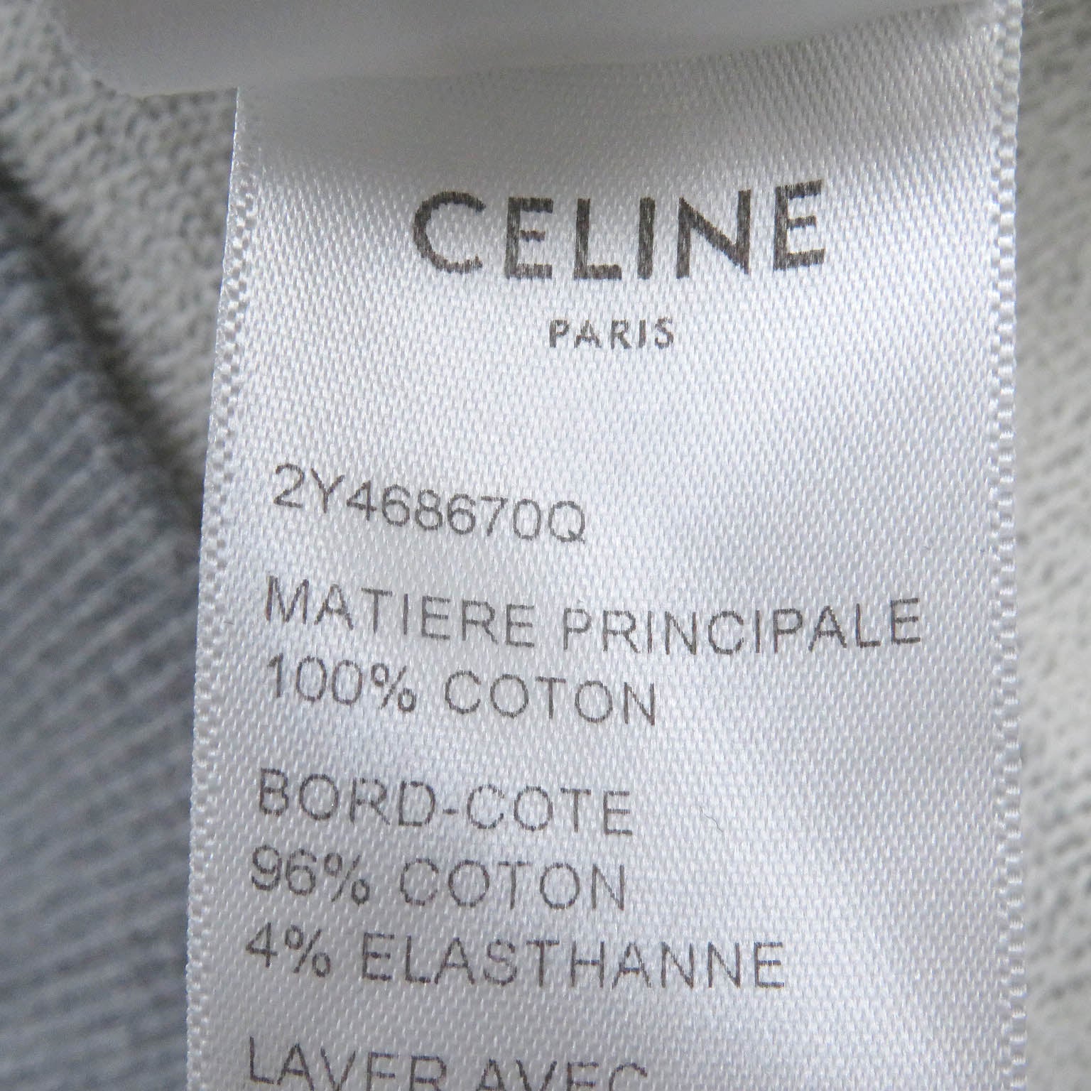 Celine Cotton Logo Drawcord Fleece Hoodie