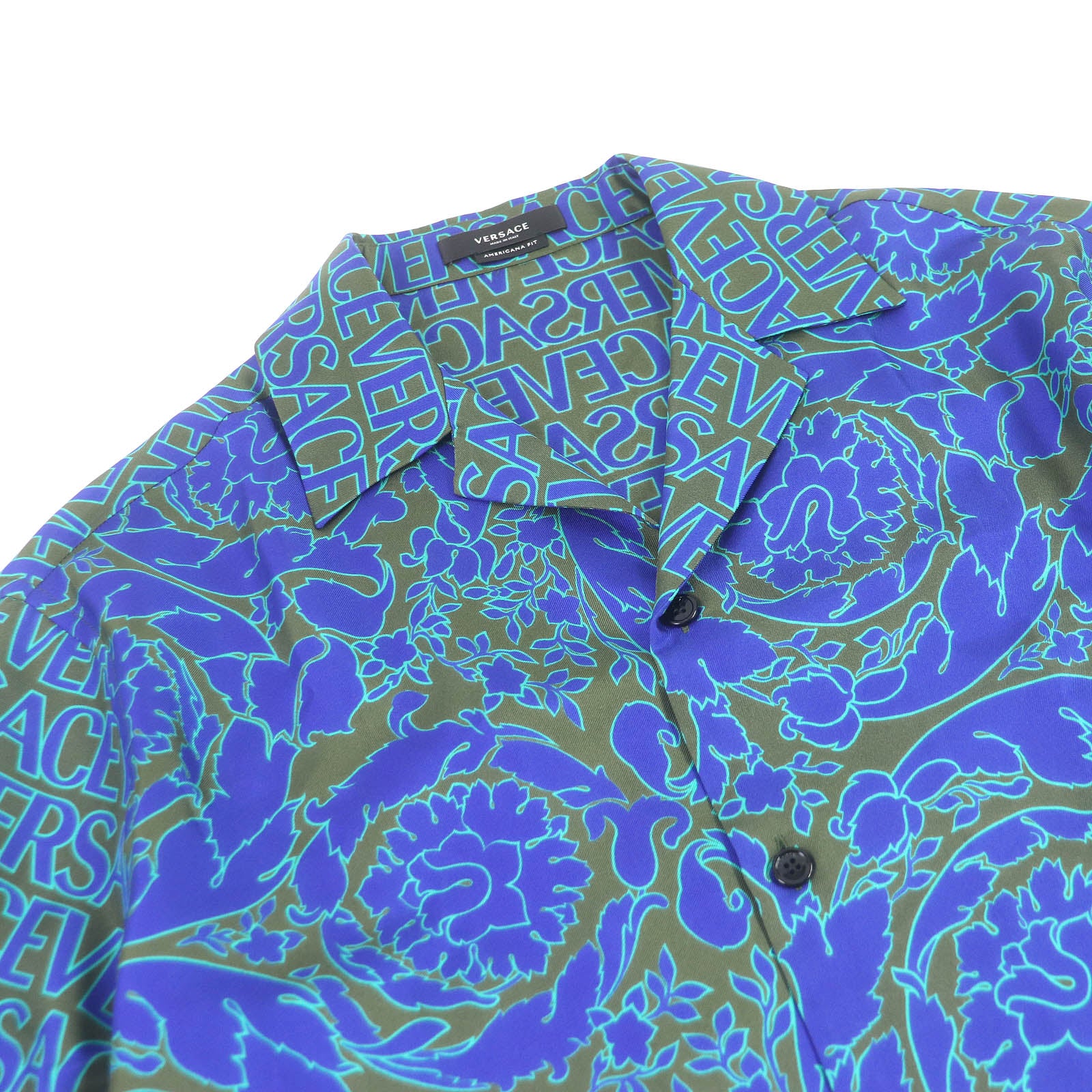 Versace Silk Baroque Logo Bowling Shirt