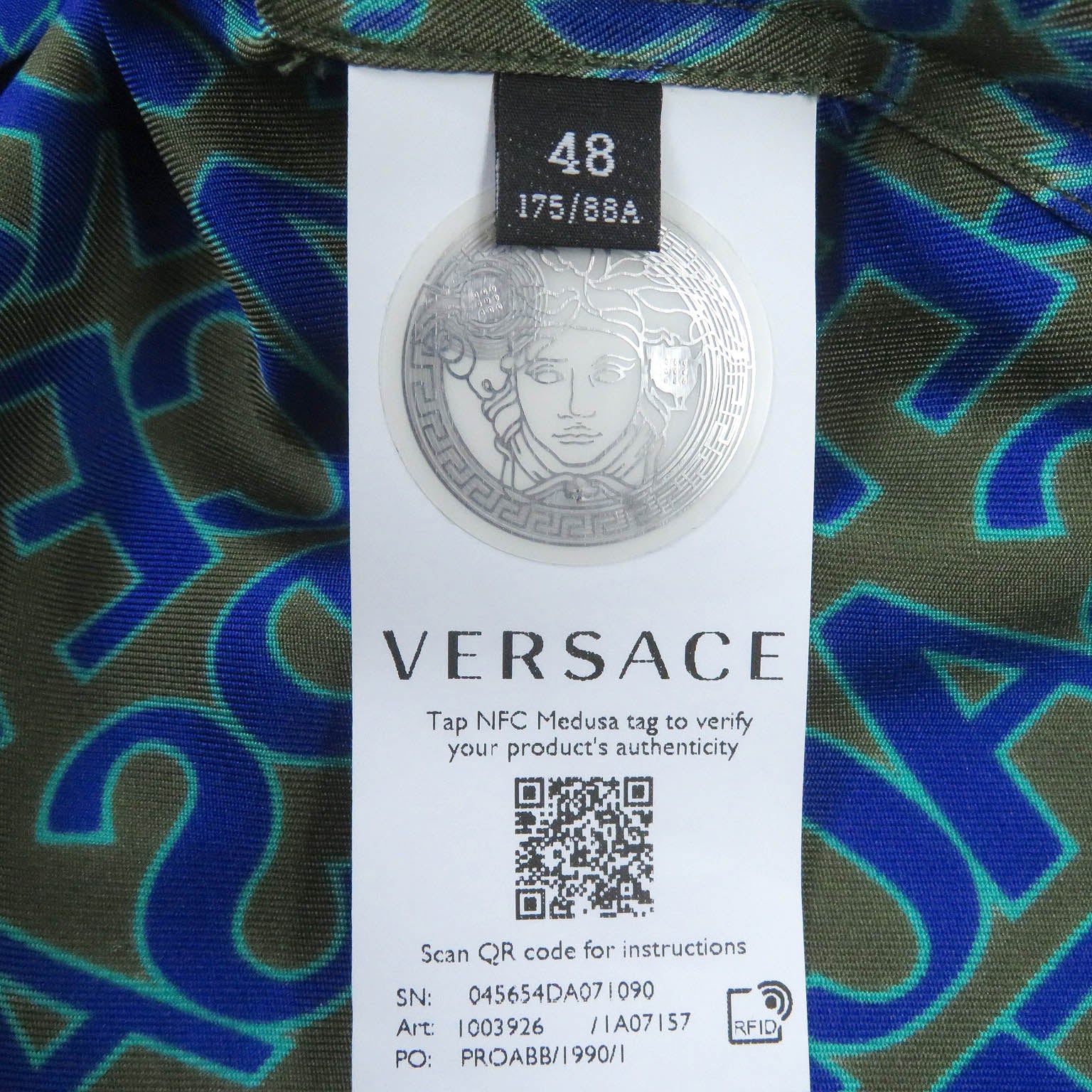 Versace Silk Baroque Logo Bowling Shirt