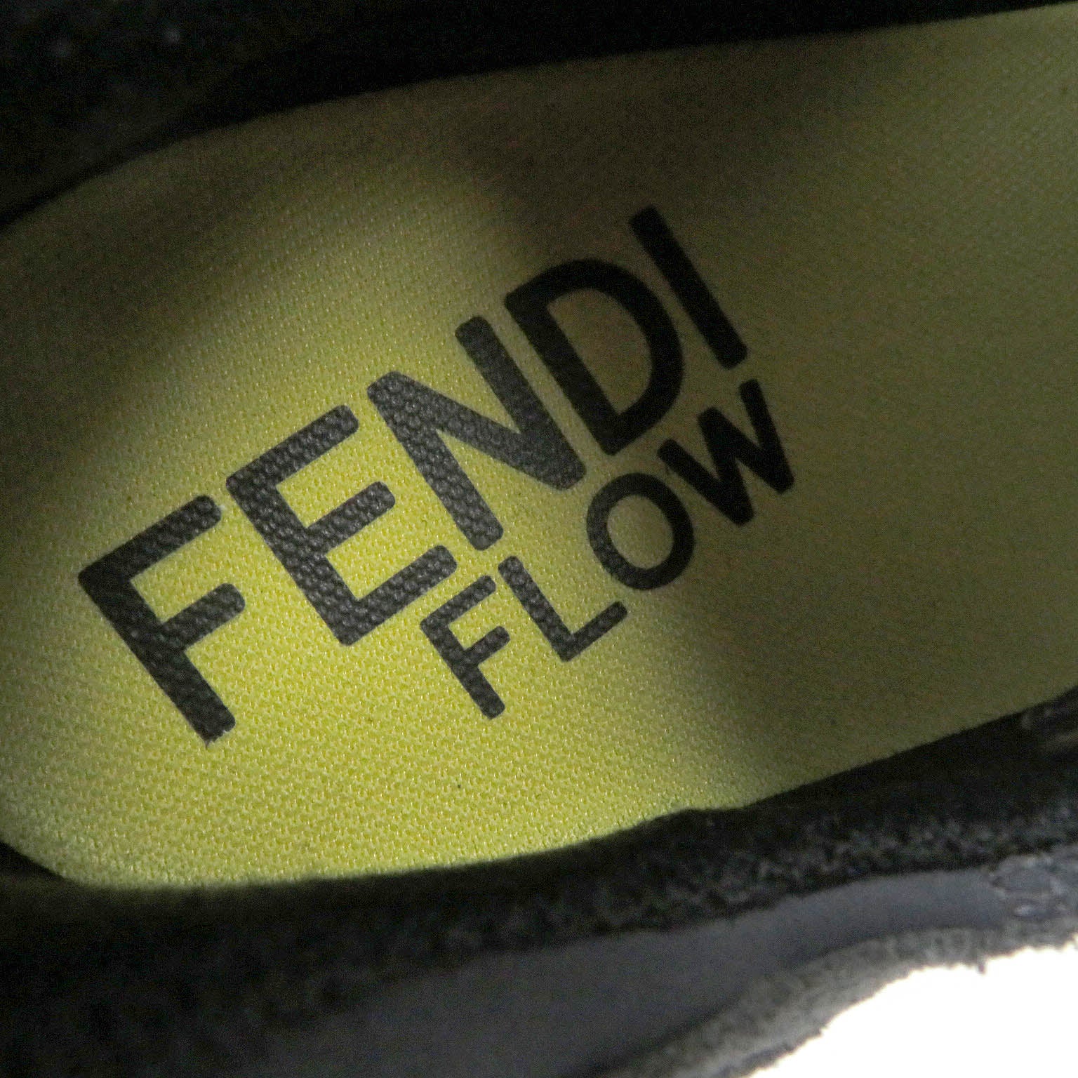 Fendi FLOW FF Logo Low Cut Sneakers Gray Yellow