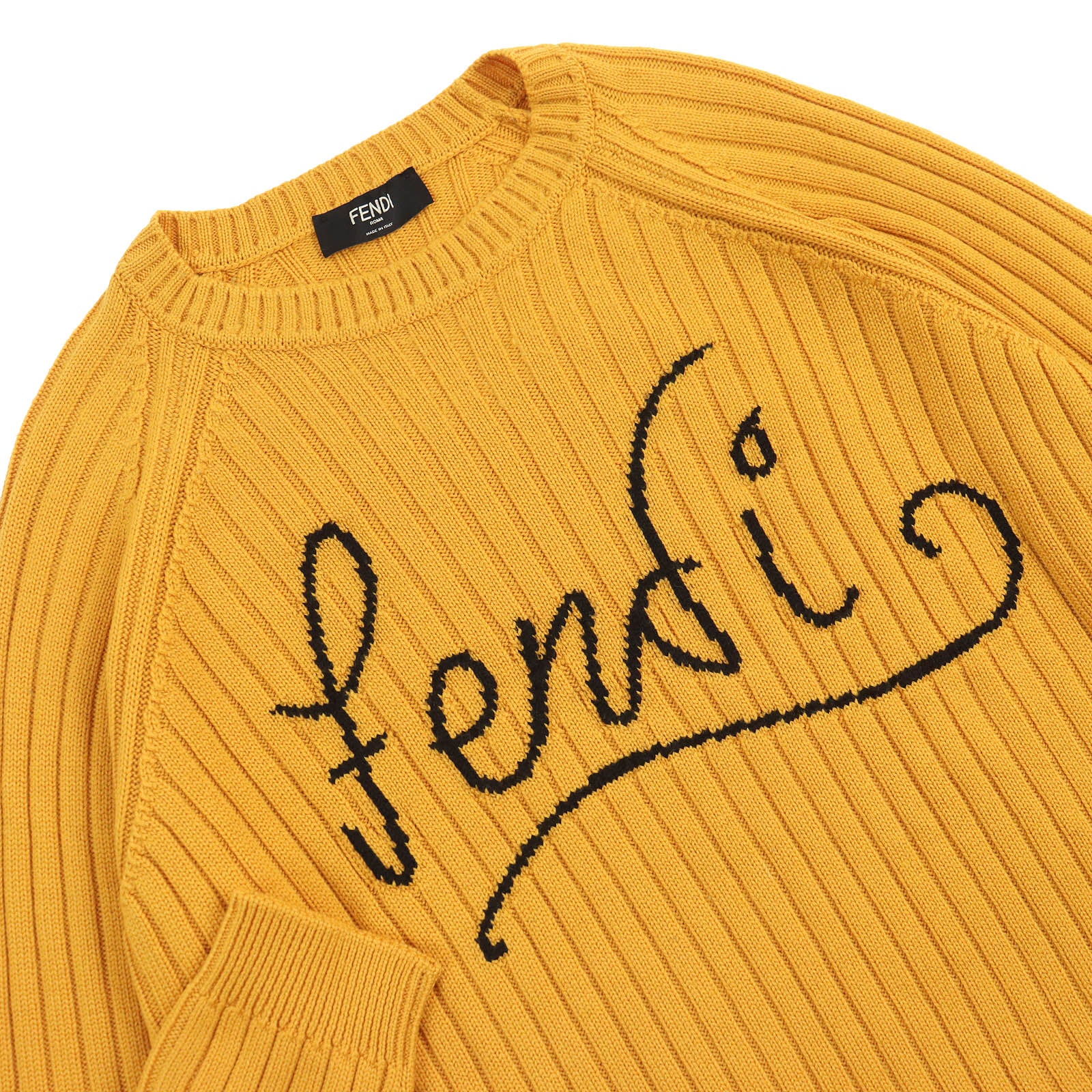 FENDI Wool Embroidered Logo Knit Shirt