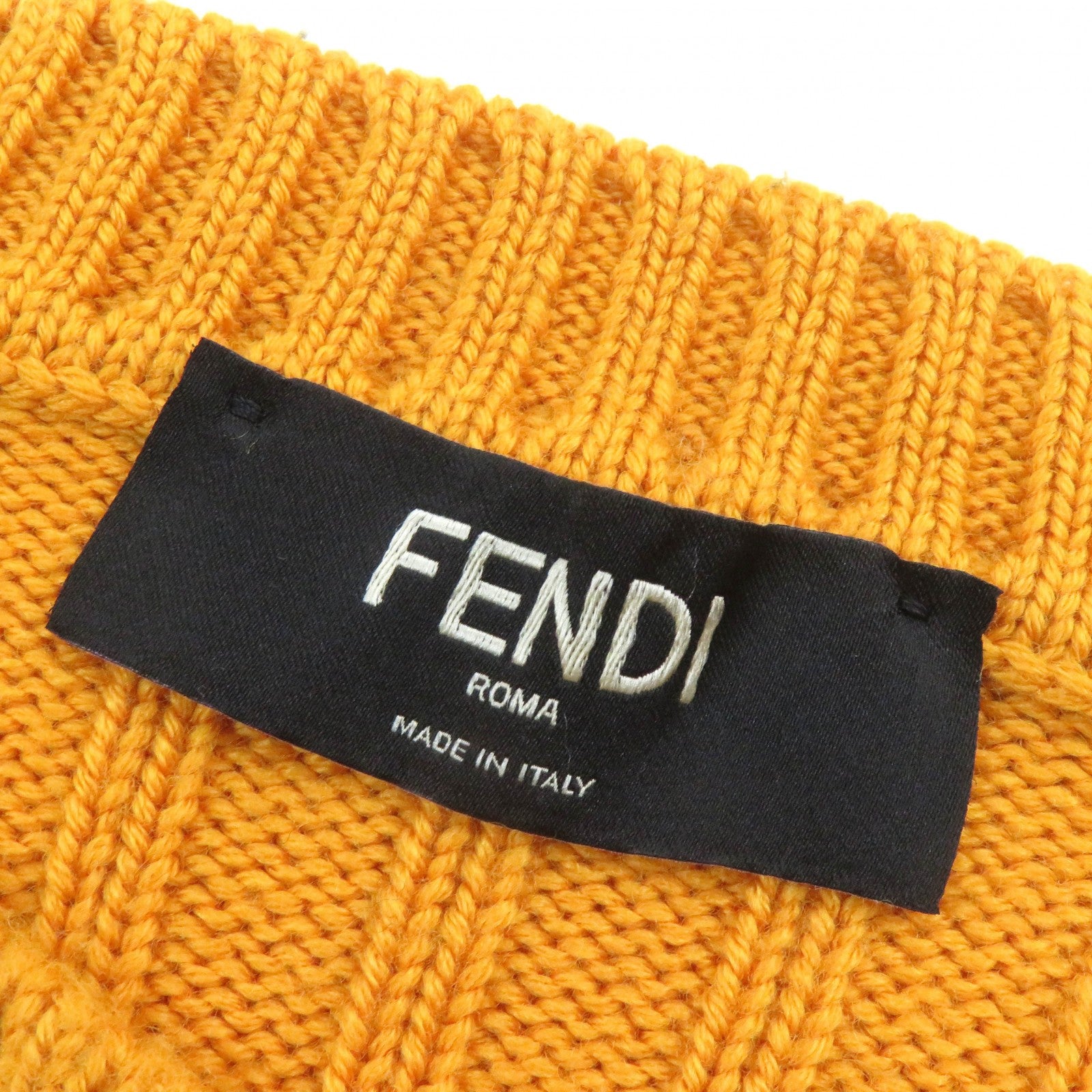 FENDI Wool Embroidered Logo Knit Shirt