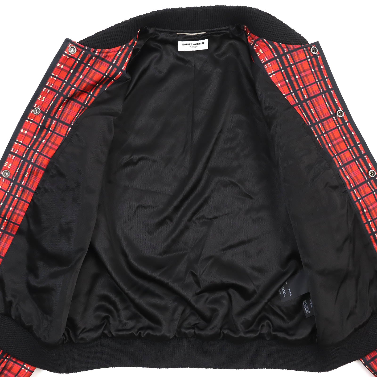 Saint Laurent Madras Check Satin Teddy Jacket