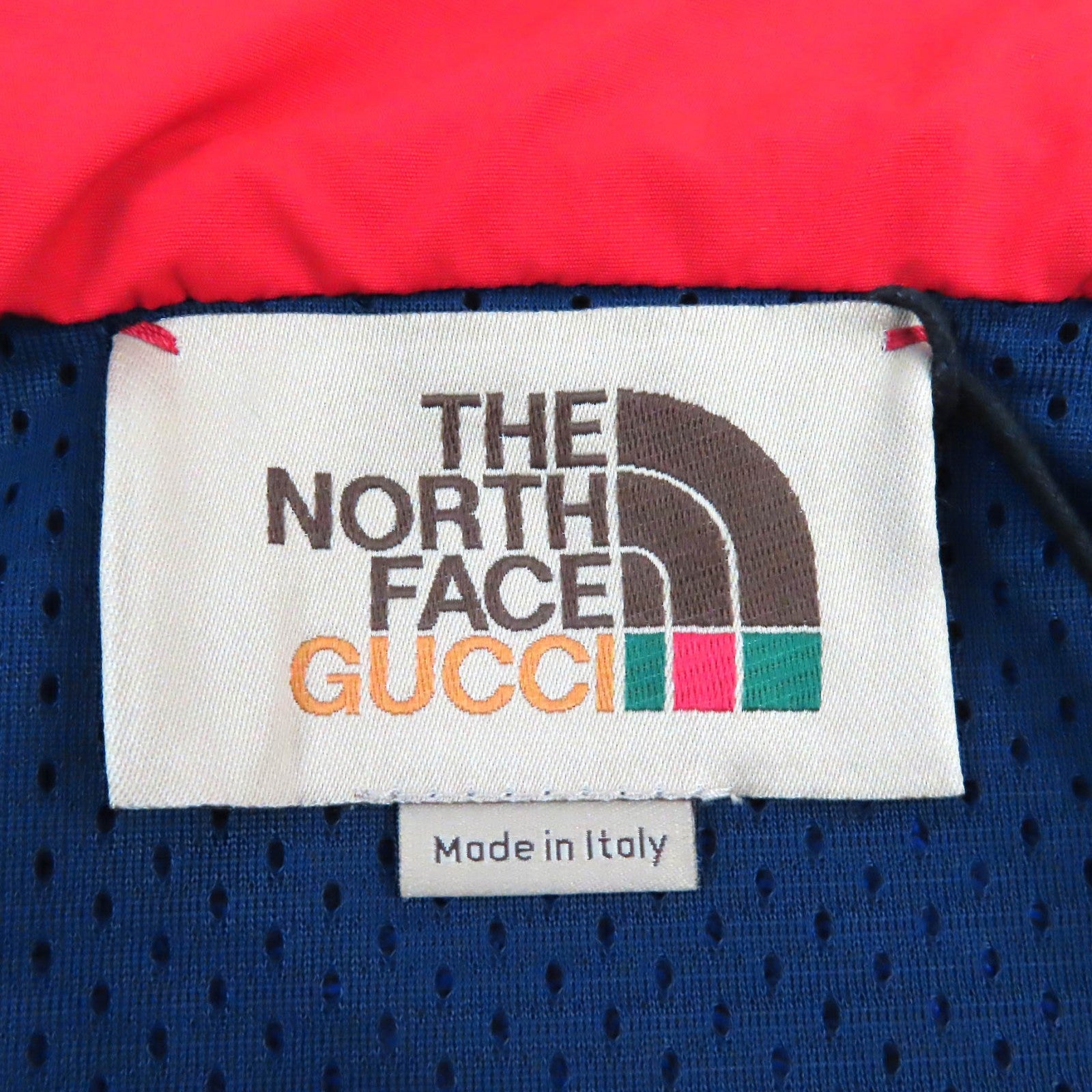 Gucci Nylon Logo Zip Hoodie Blue Red M