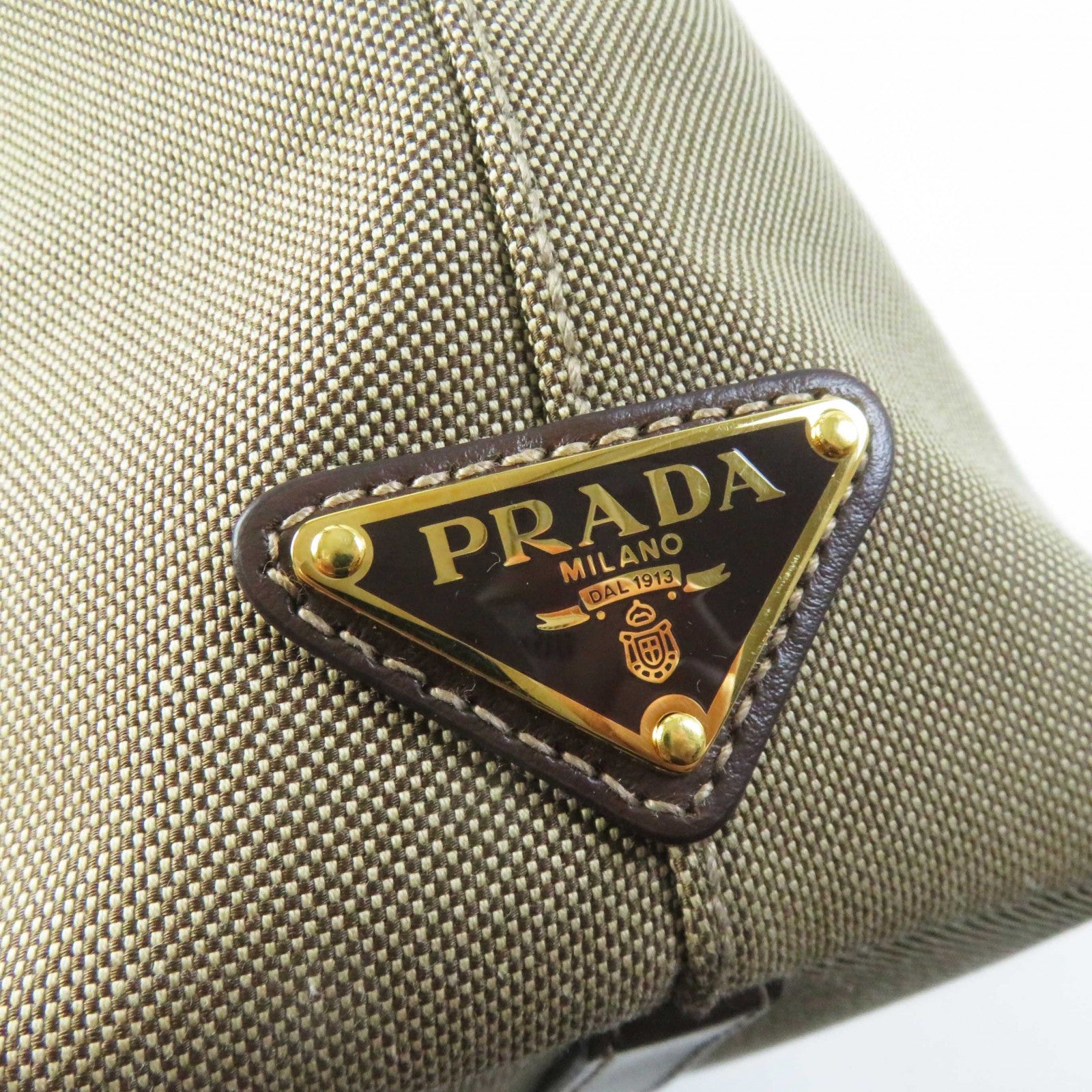 Prada Logo 2WAY Hand/Shoulder Bag Beige Brown