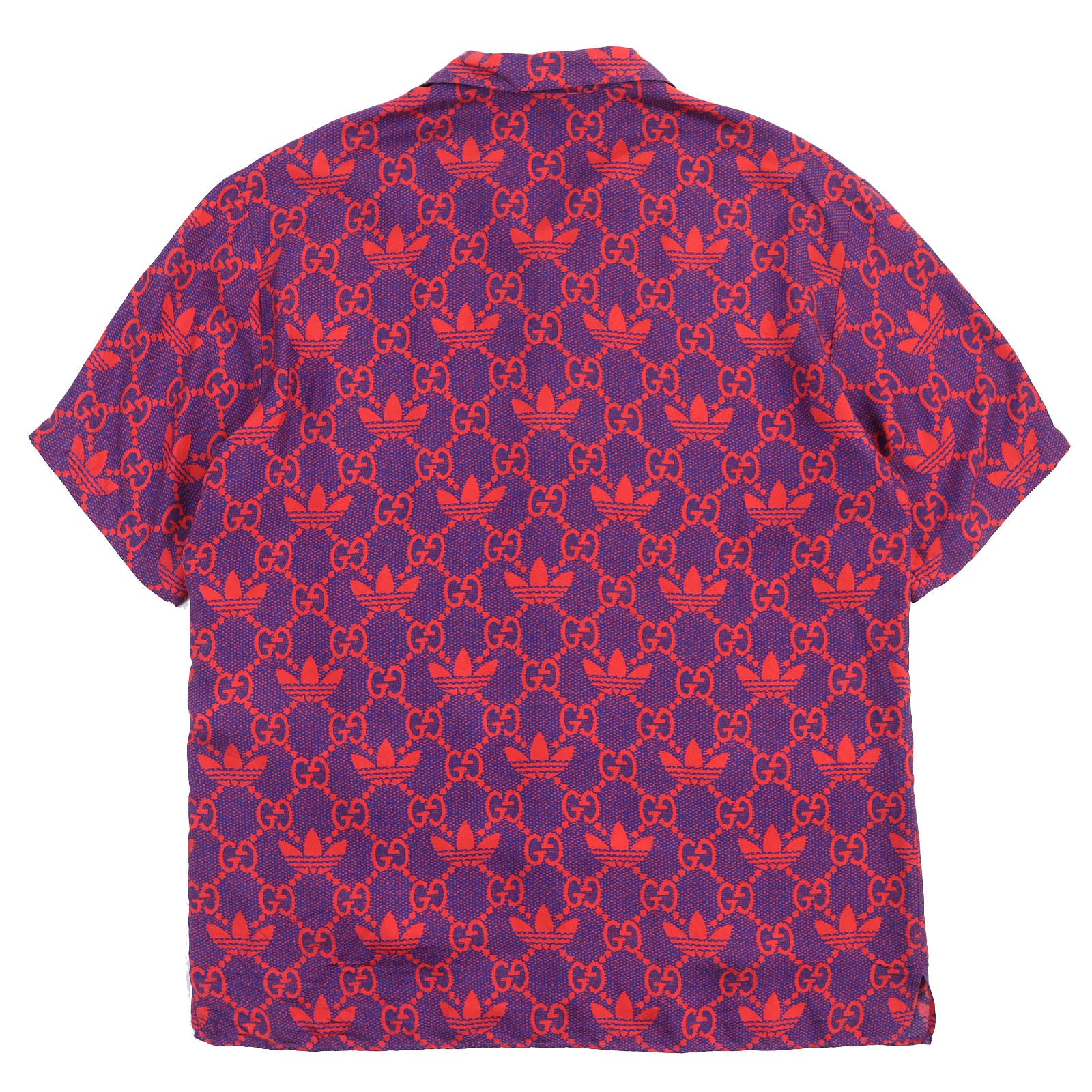 Gucci Silk Micro GG Bowling Shirt Red Purple