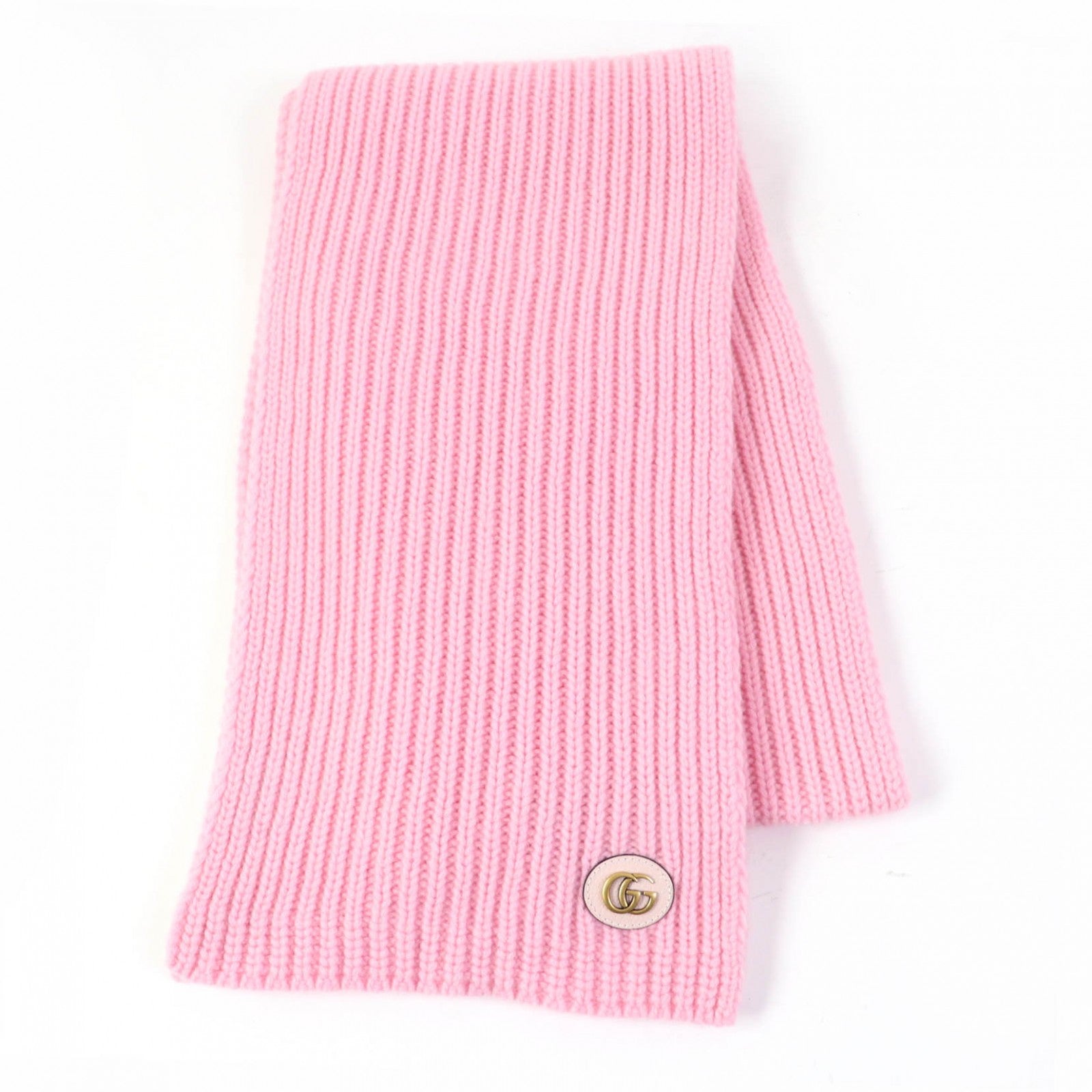 GUCCI Wool Cashmere Knit Scarf with Patches