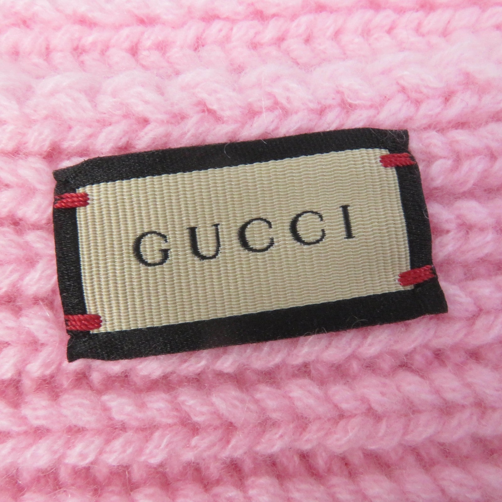 GUCCI Wool Cashmere Knit Scarf with Patches