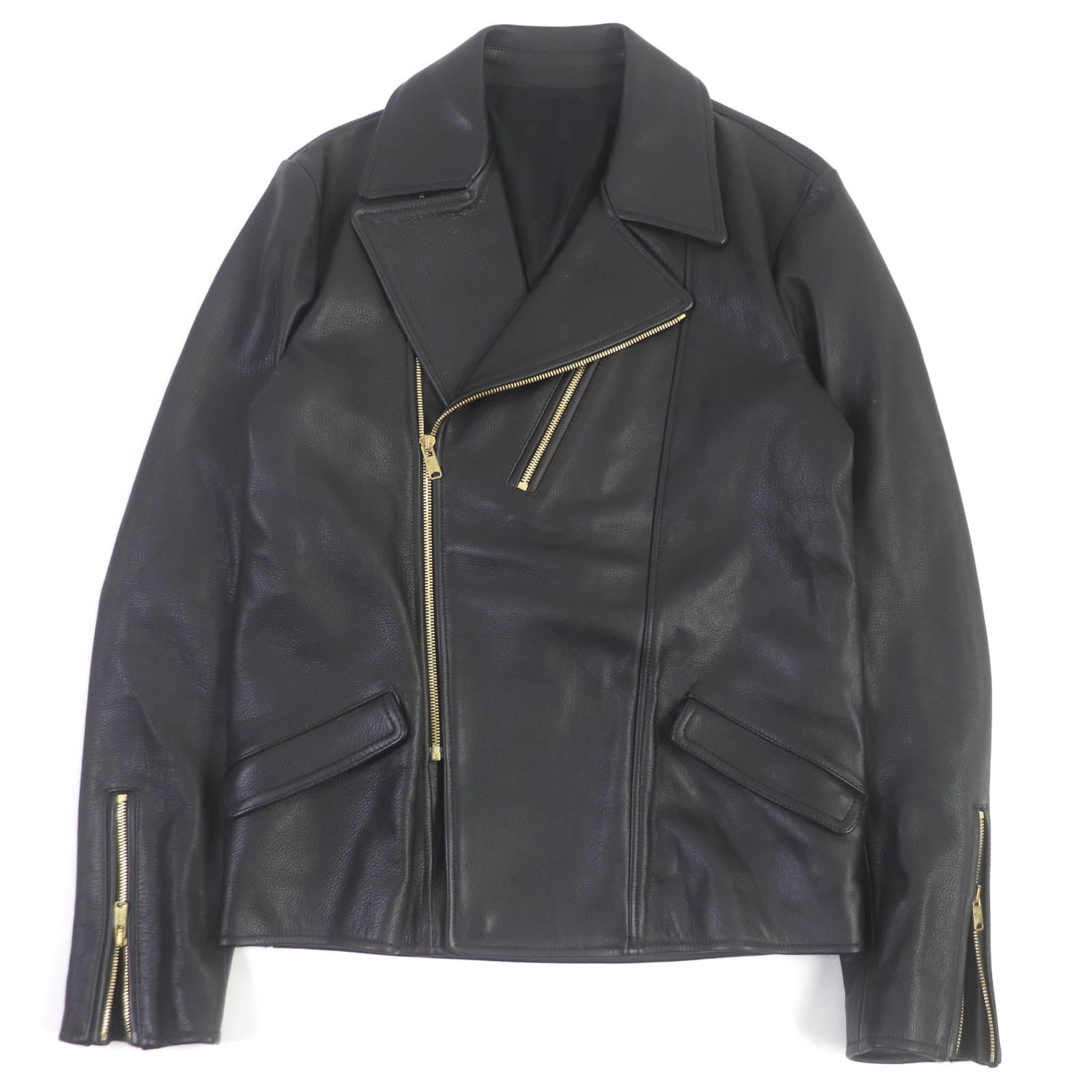 Balenciaga Leather Double Riders Jacket Black