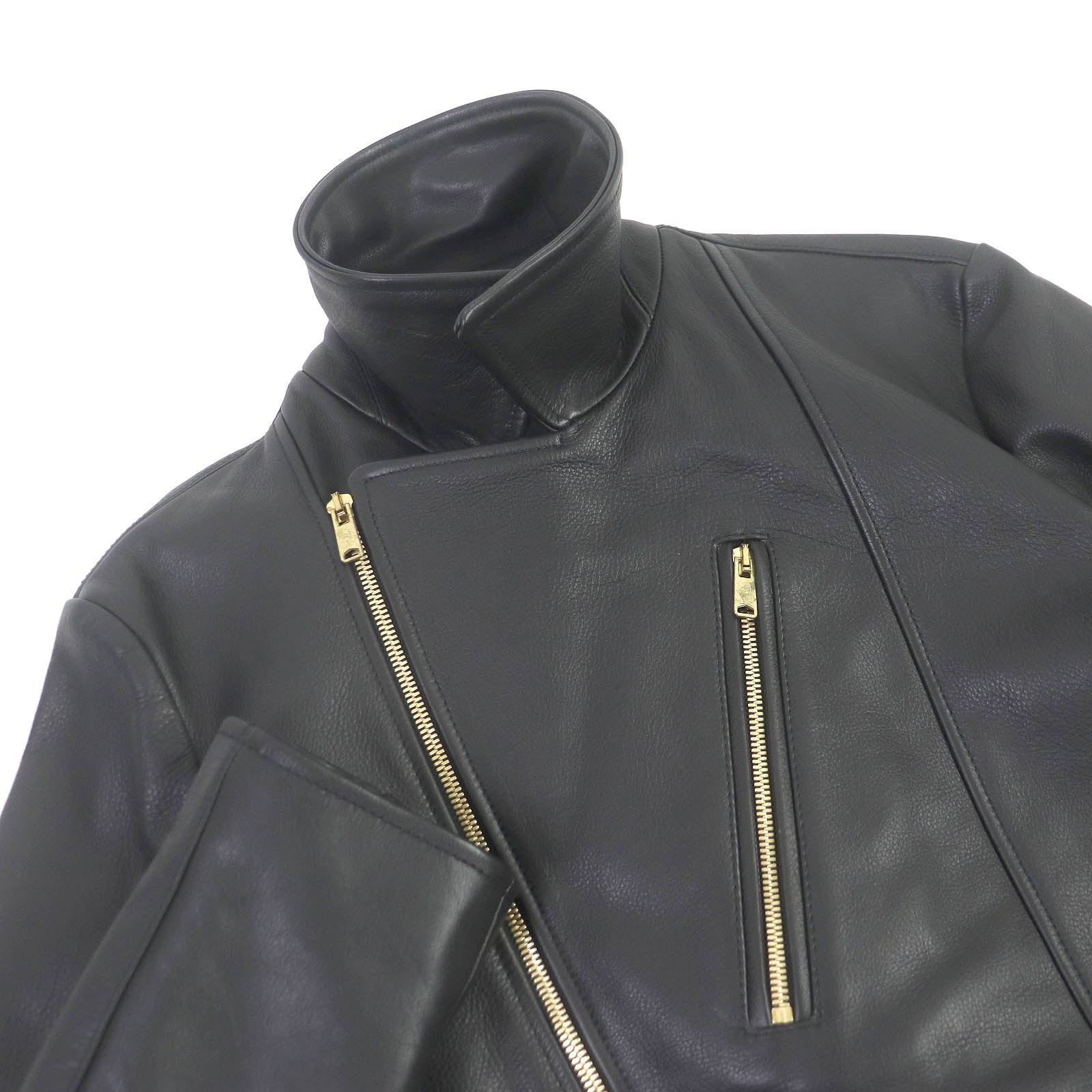 Balenciaga Leather Double Riders Jacket Black