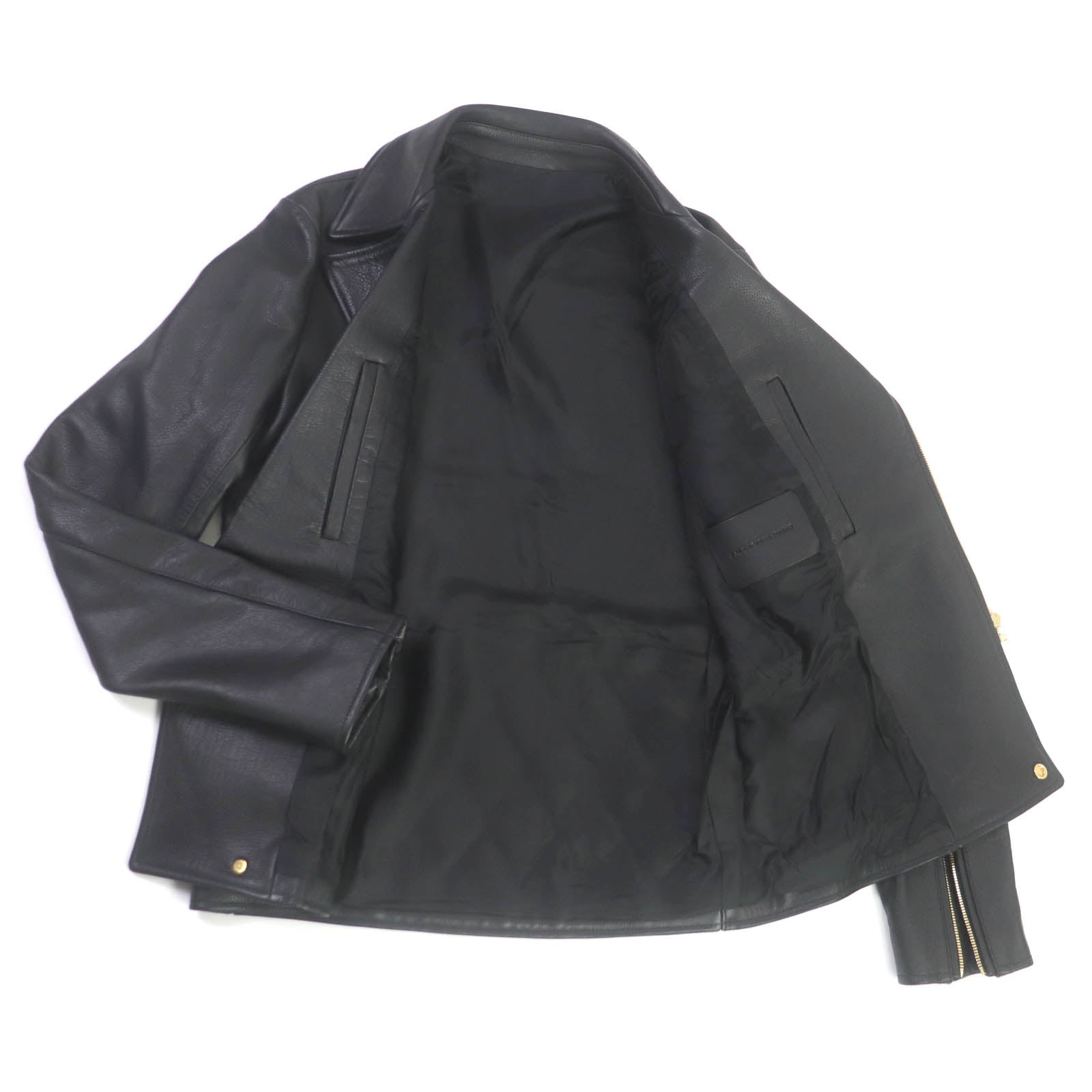 Balenciaga Leather Double Riders Jacket Black