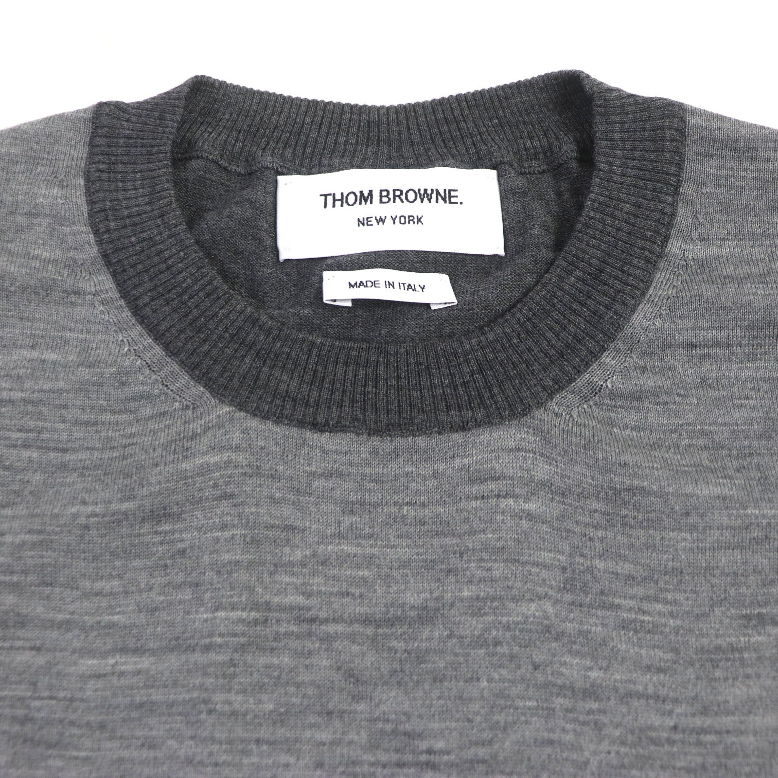 Thom Browne Funmix Merino 4-Bar Pullover Gray