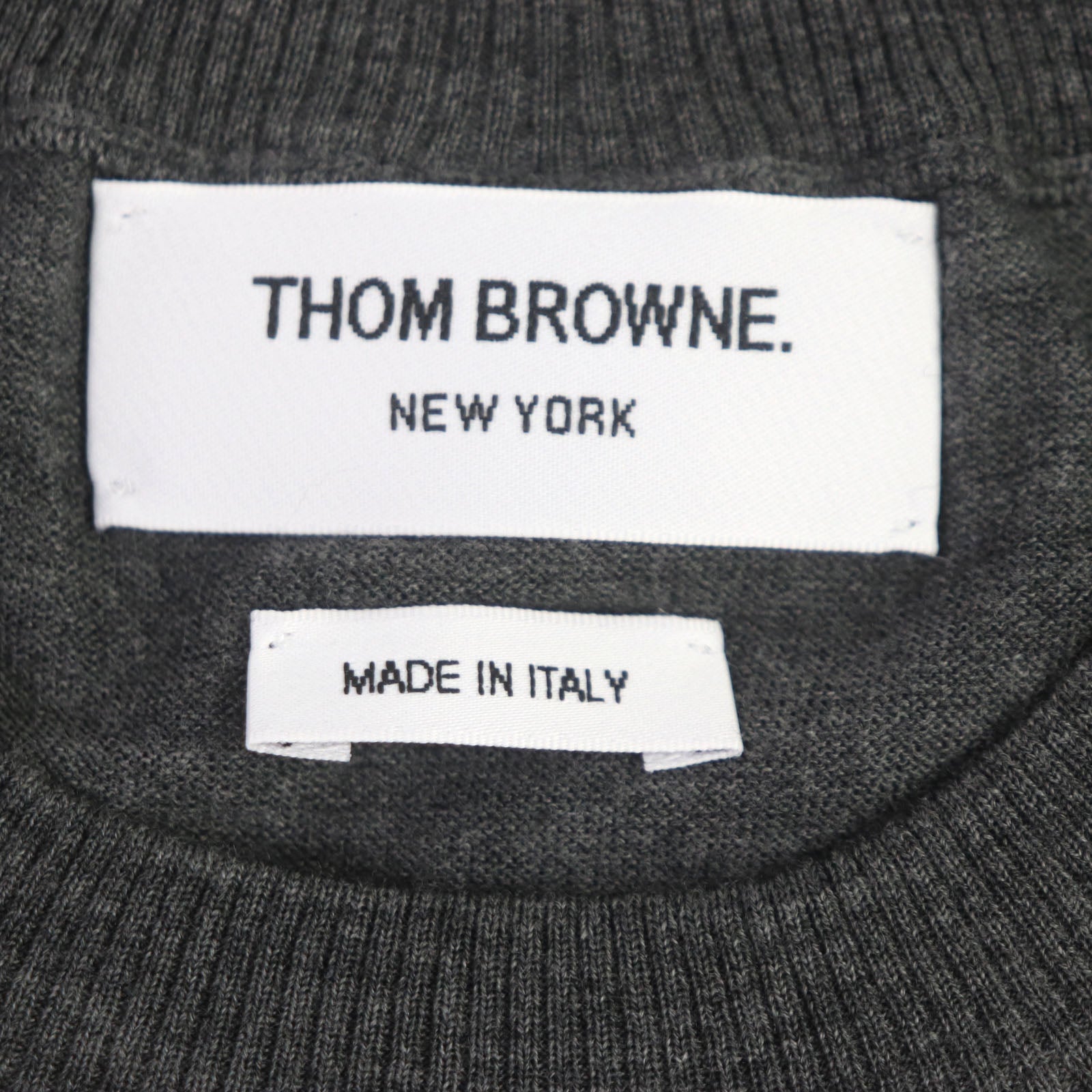 Thom Browne Funmix Merino 4-Bar Pullover Gray