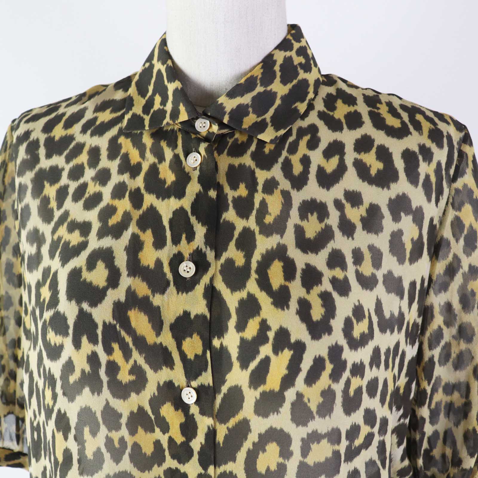 Dior Silk Bee Embroidery Leopard Shirt